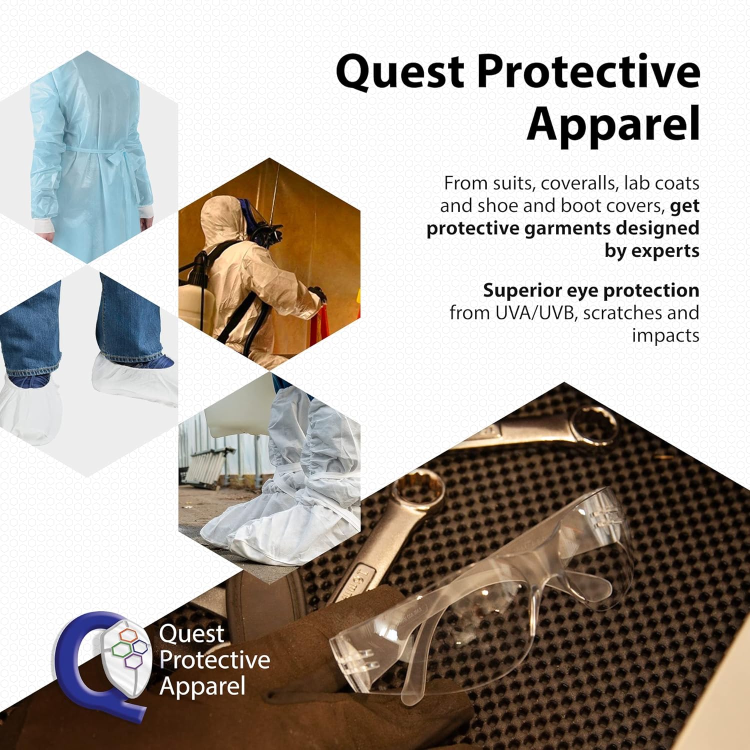 Quest Safety Products - Anti Fog Safety Glasses - Protective Eyewear - Polycarbonate High Impact Resistant Lens | Pack of 5