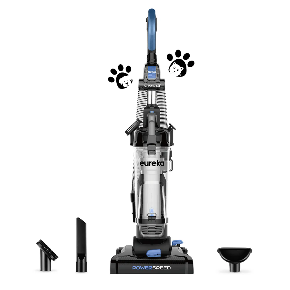 Eureka PowerSpeed Lightweight Upright Vacuum Cleaner for Carpet and Hard Floor, Powerful Bagless Upright Vacuum Cleaner for Home Pets, NEU181A, Blue