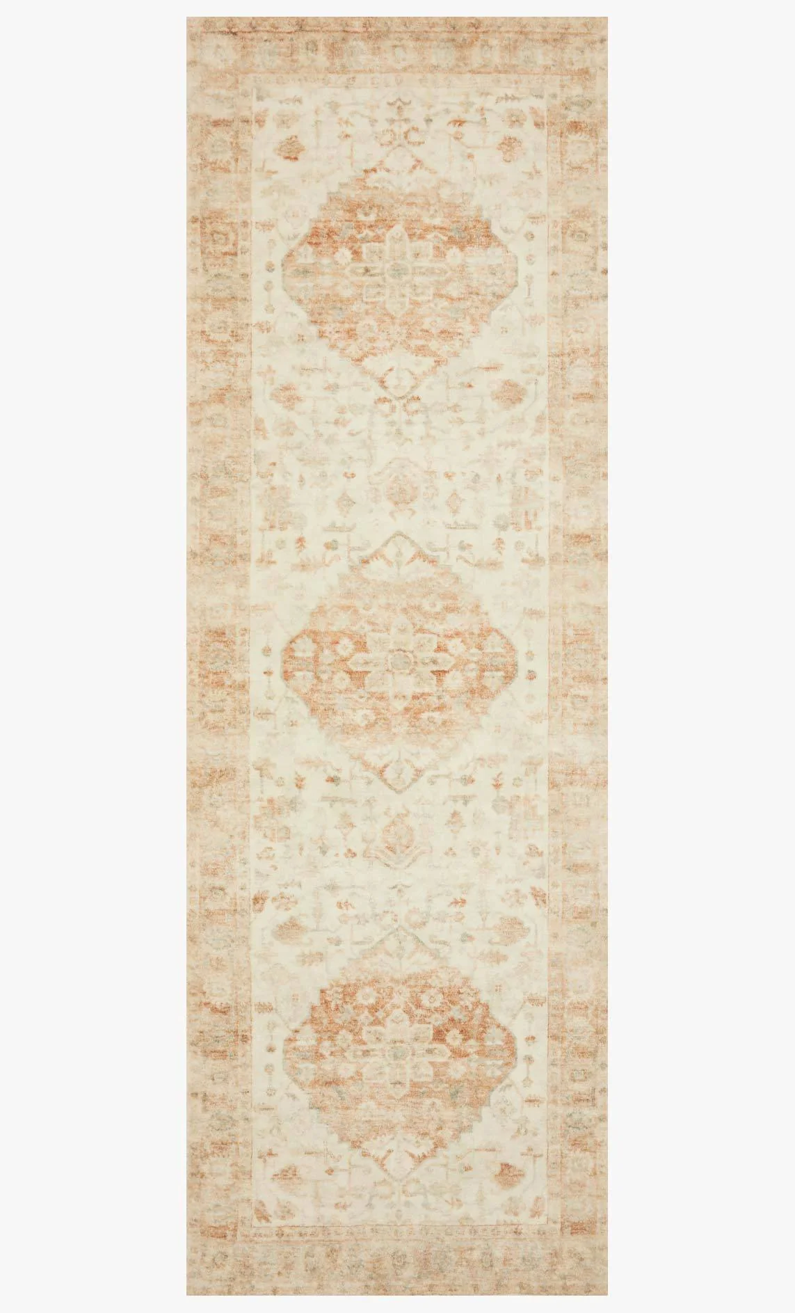 Loloi II Rosette Collection - Traditional Power Loomed Rug in Ivory & Terracotta (ROS-03)
