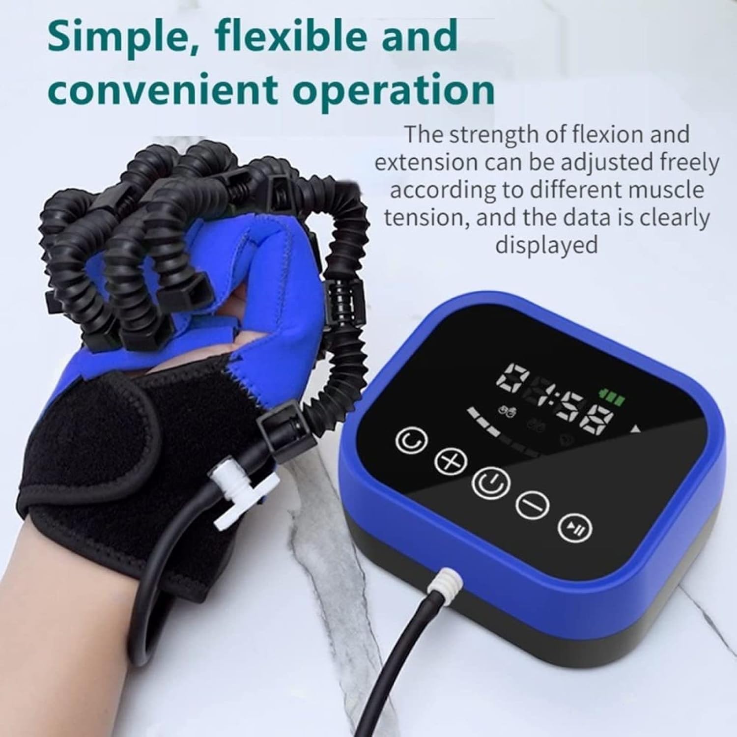 DKULMN Hand Function Rehabilitation Robotic Gloves, Finger and Hand Function Rehabilitation Trainer Robotic Rehab Gloves for Kids Elderly Recovery Exercise Physical Equipment,Right,Medium
