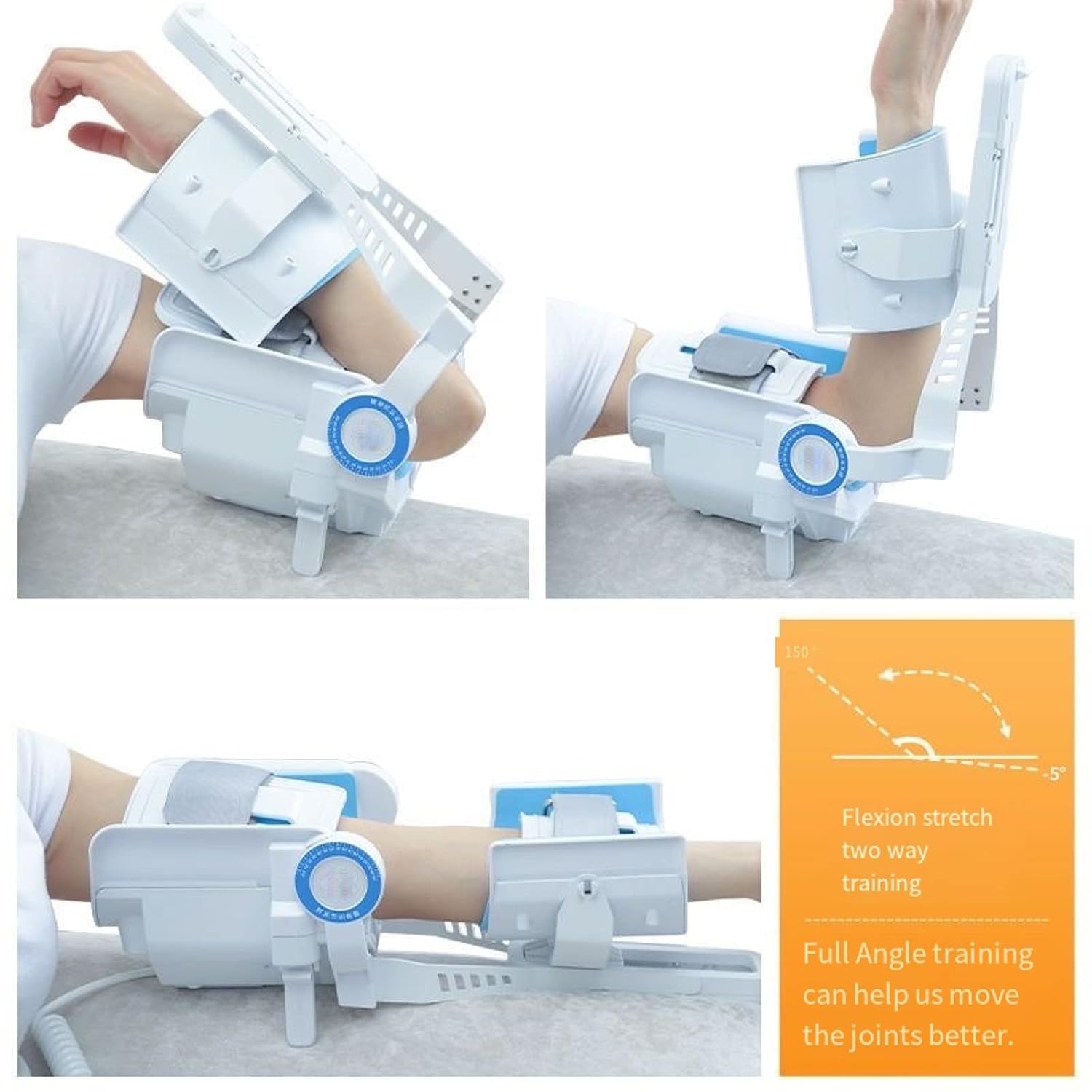 Rehabilitation Device Electric Household Elbow Flexion,3 Speed Adjustable Elbow Brace Train Orthotic w/Remote Control,-5~150°full-angle Exercise