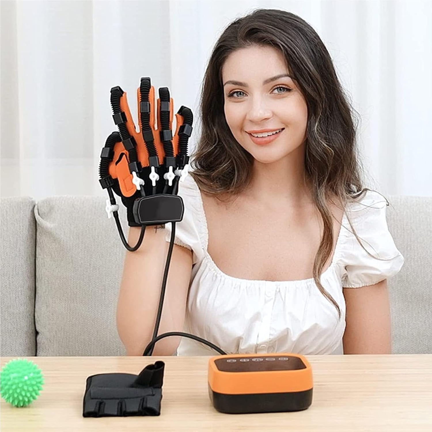 Rehabilitation Robot Gloves Finger Training Stroke Hand Splint Finger Orthosis Hemiplegia Finger Rehabilitation Trainer Functional Hand Splint for Long-Term Relief (Right Large)