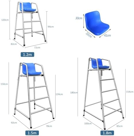 Stainless Steel Lifeguard Chair - Modern Armless Design, Comfortable ABS Seat, Outdoor Use, Max Weight 300kg, Tower Base with Narrow Corners for Beach & Pool Safety