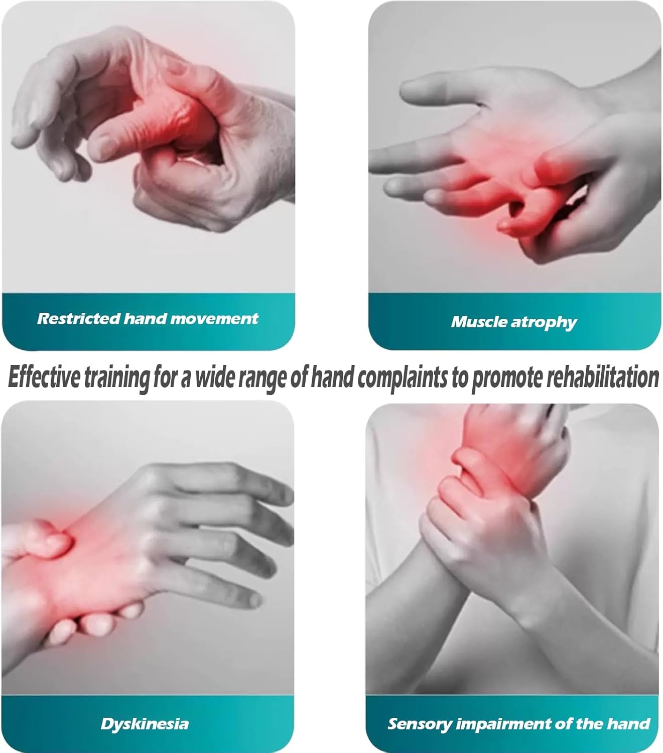 WOLWES Hand Rehabilitation Robot Gloves, Functional Hand Stroke Recovery Equipment For Hand Dysfunction Patients, Stroke Rehabilitation Gloves,Self Training Finger Rehabilitation Device(Left hand,L)