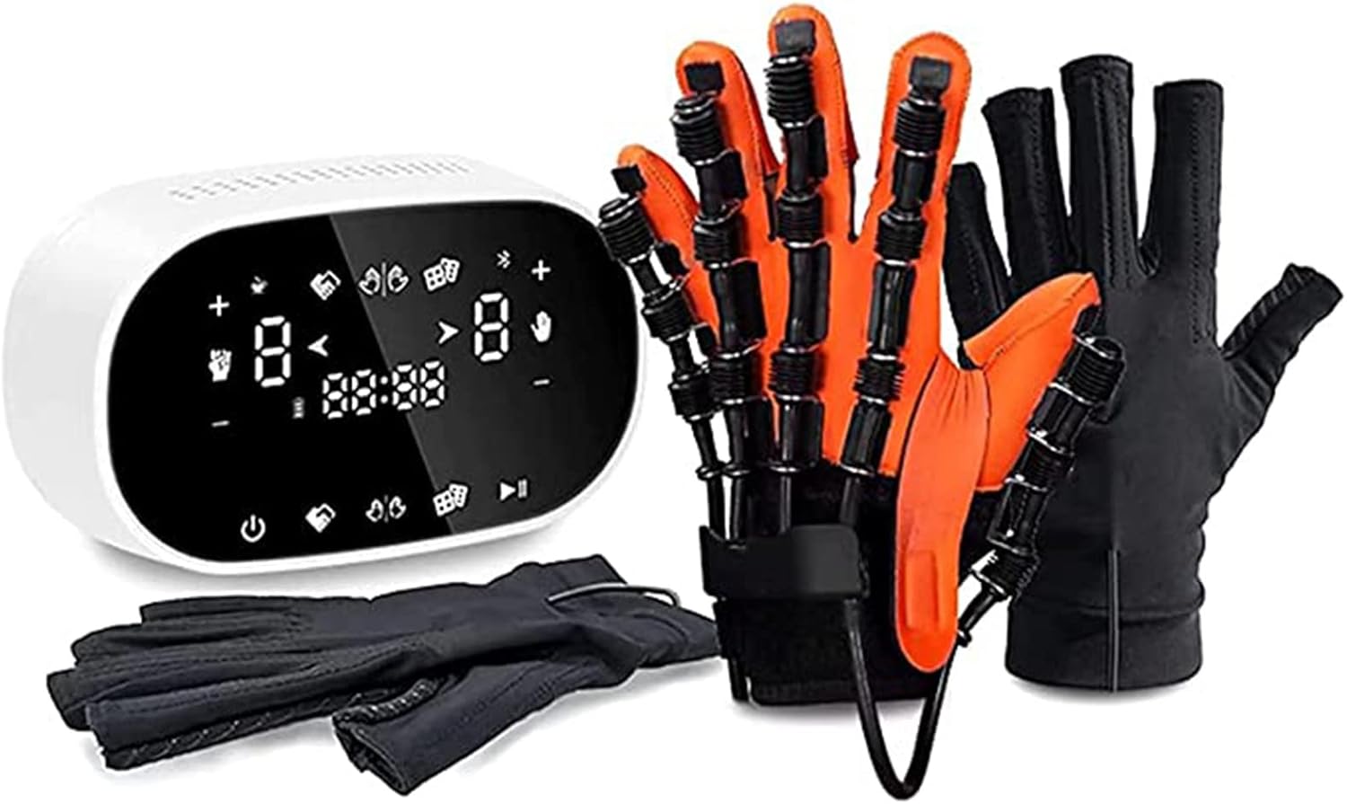 Rehabilitation Robot Gloves, Finger Hand Training Device, Finger Straightening Brace Guard Protector, Finger Extension Exercise for Stroke Hemiplegia Patients,RightHand-M