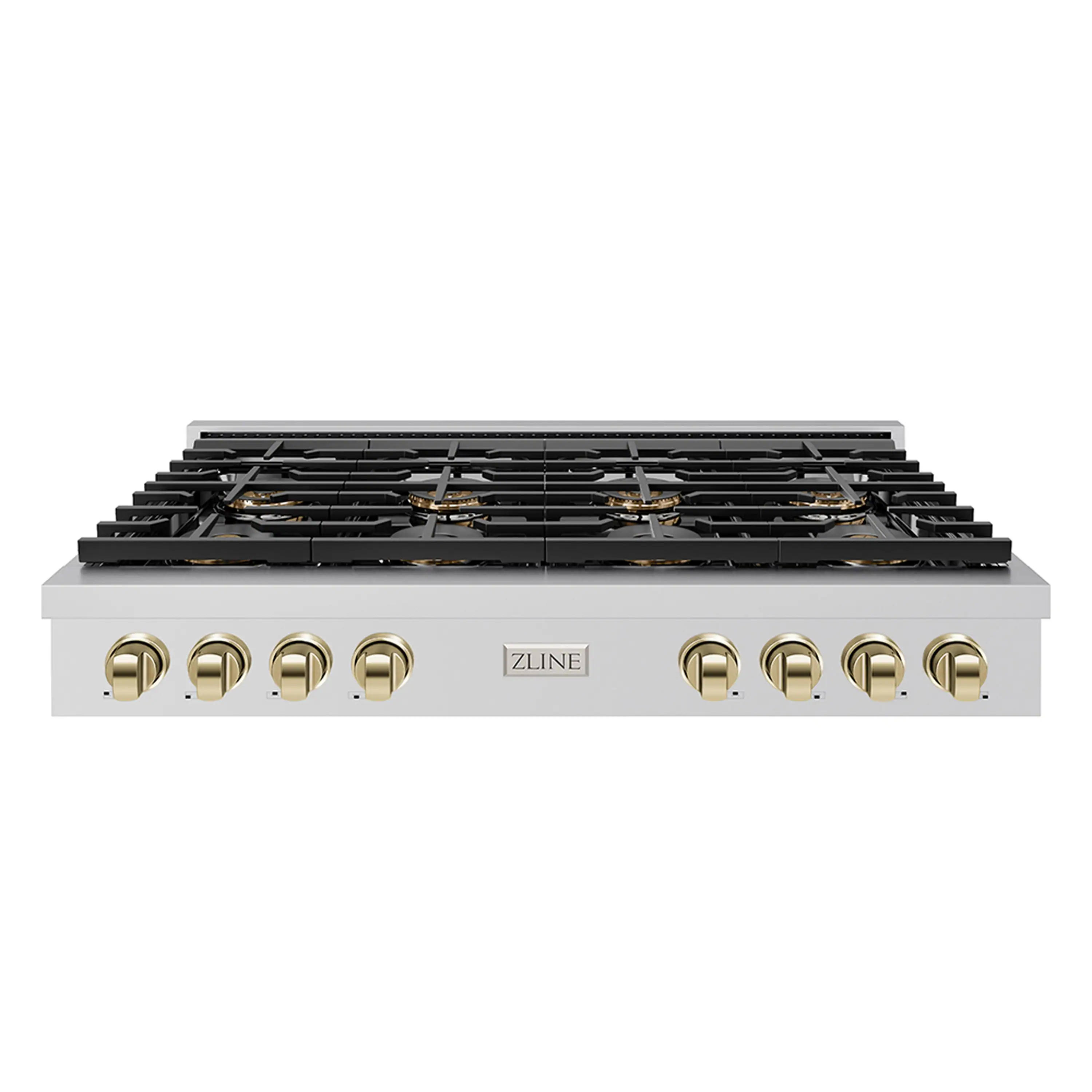 ZLINE Autograph Edition 48-Inch Paramount Gas Rangetop with 8 Burner DuoPro鈩?Cooktop in Stainless Steel and Polished Gold Accents (PSRTZ-48-G)