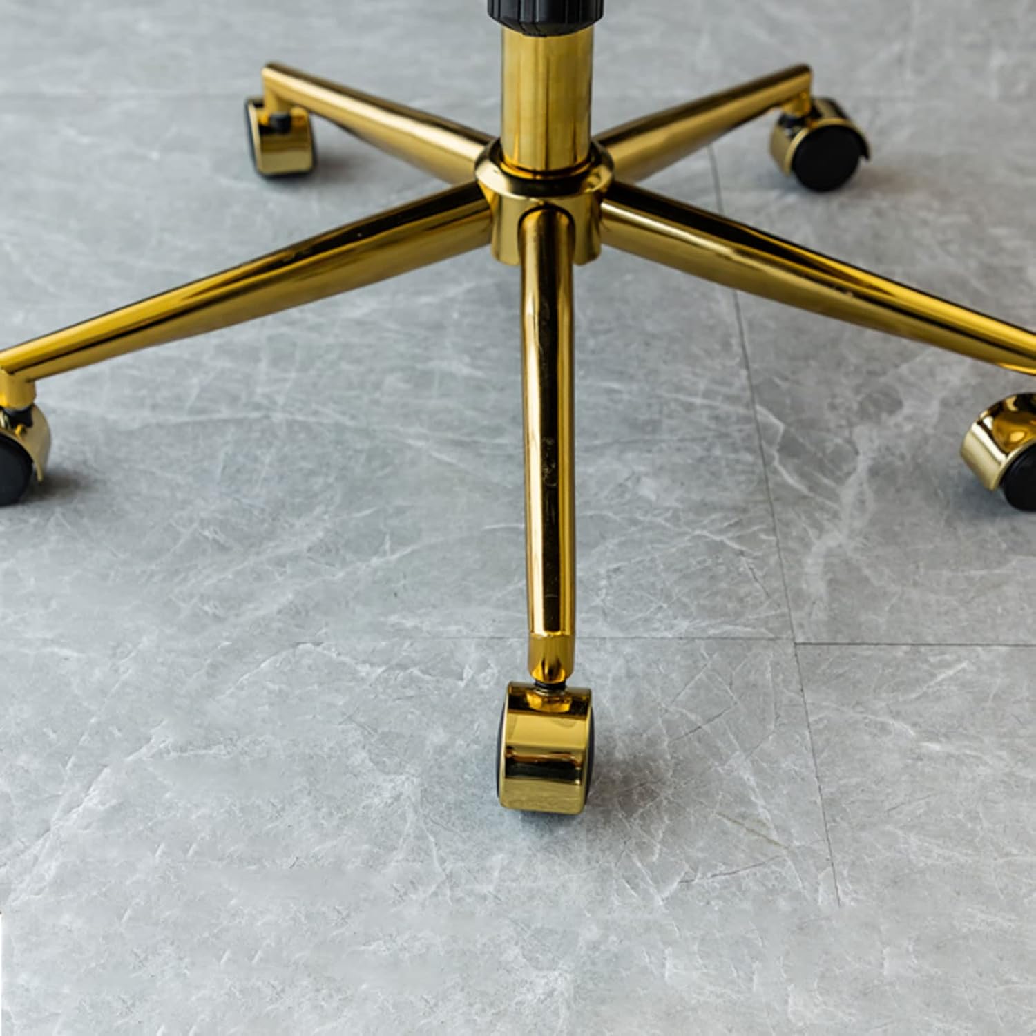 Mid-Back Leisure Task Chair, Adjustable Upholstered Computer Chair with Armrest Lumbar Support for Living Room, Bedroom, Lounge (Green-Brown