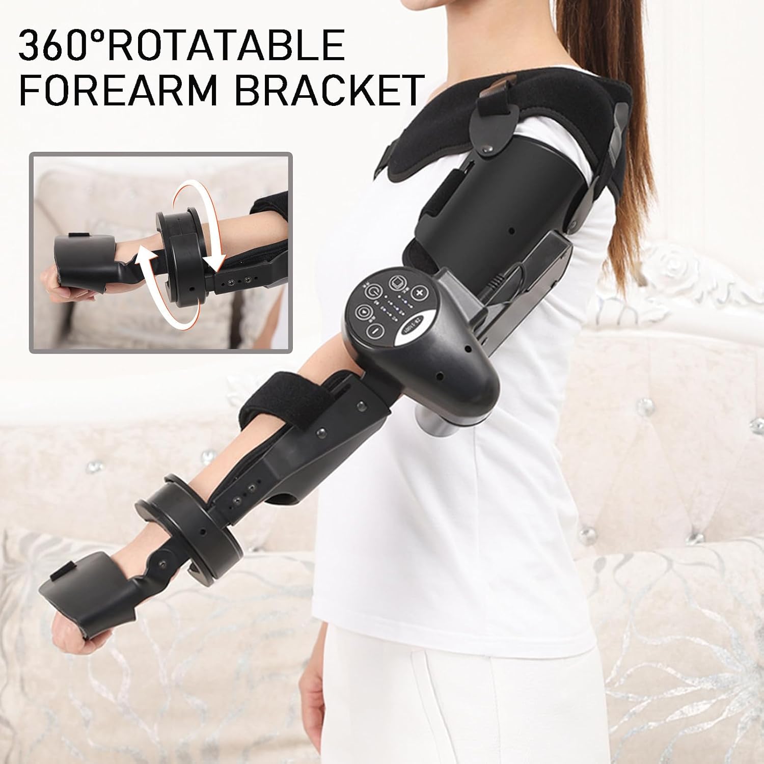Arm Rehabilitation Device | Elbow Joint Rehabilitation Training Device | Hinged Elbow Brace | Arm Exerciser with Remote Control & Intelligent Timing(Left)