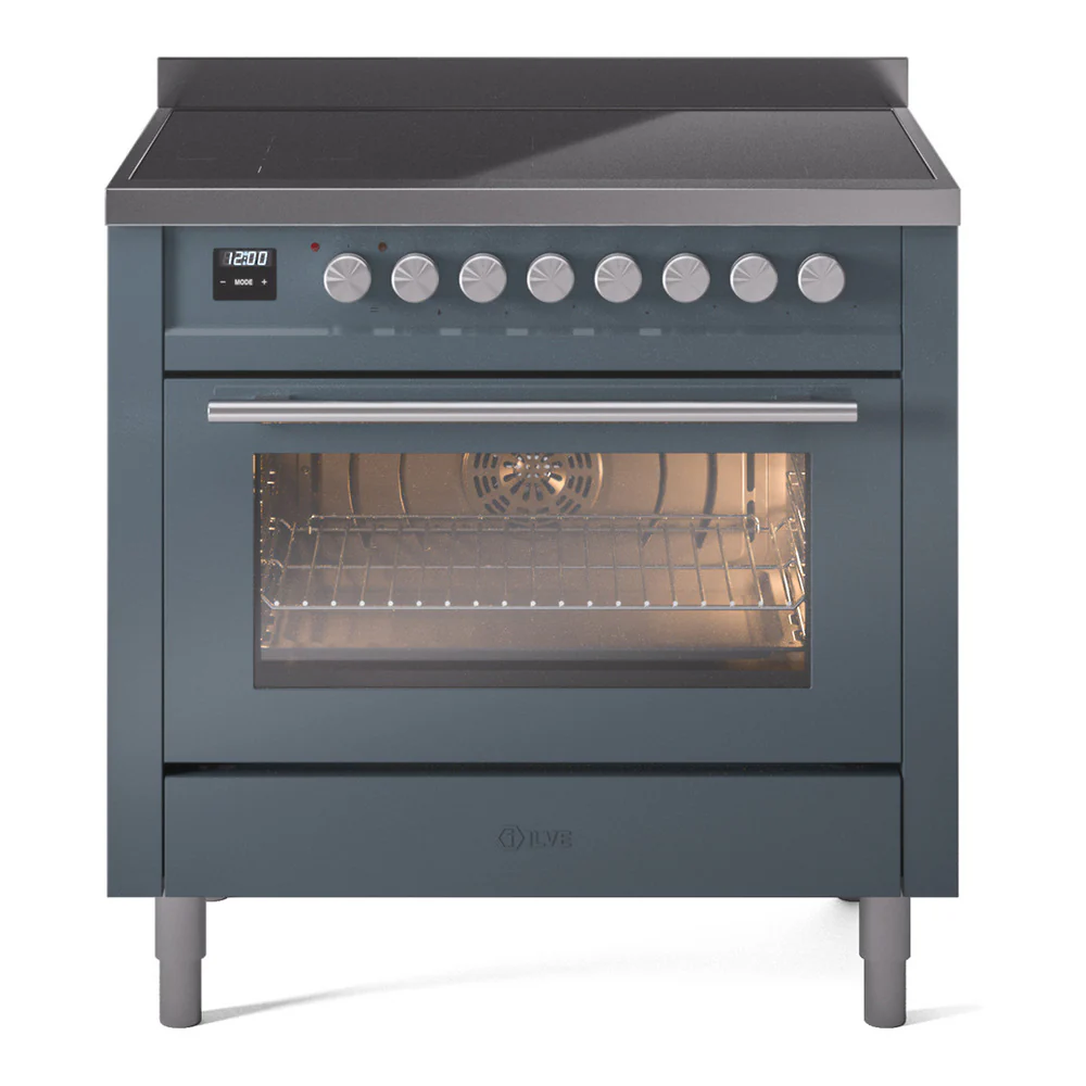 ILVE Professional Plus II 36-Inch Induction Range in Blue Grey (UPI366WMPBG)