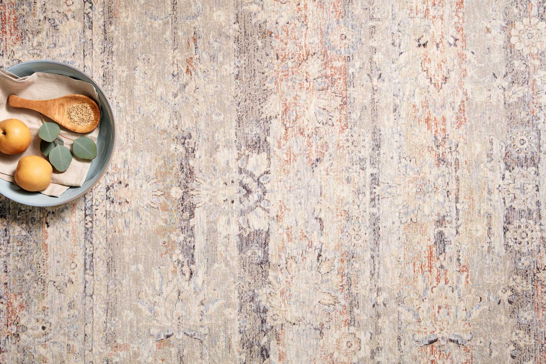 Loloi Faye Collection - Transitional Power Loomed Rug in Denim & Rust (FAY-09)