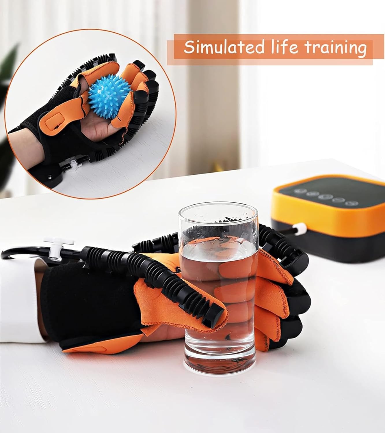 Stroke Recovery Equipment, Rehabilitation Robot Gloves, Bionic Hand Structure Exercise Strength Can Be Adjusted Rehabilitation Equipment for Senior & Arthritis Relieve Wrist Pain (Right XL)