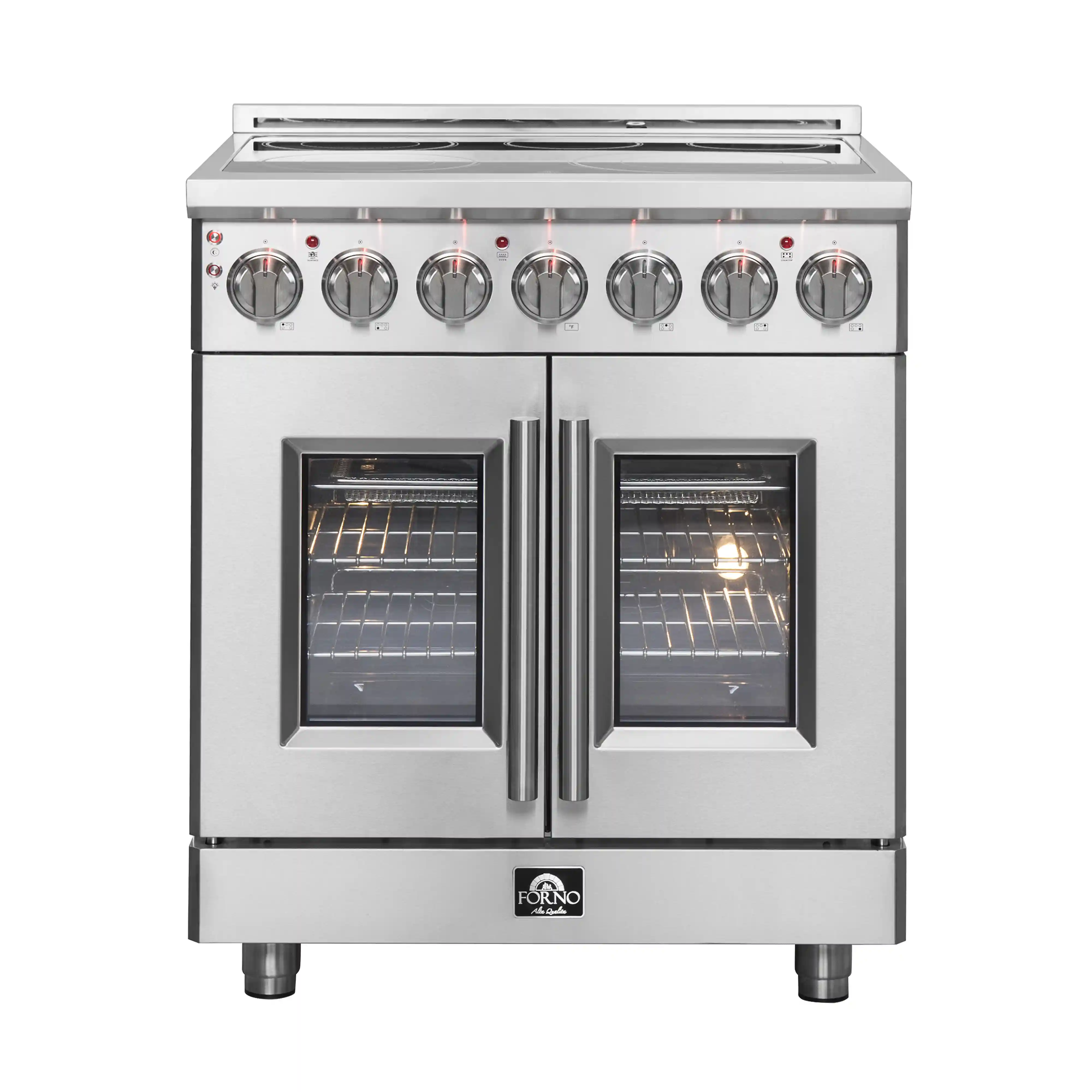 Forno Massimo 30-Inch Freestanding French Door Electric Range in Stainless Steel (FFSEL6955-30)