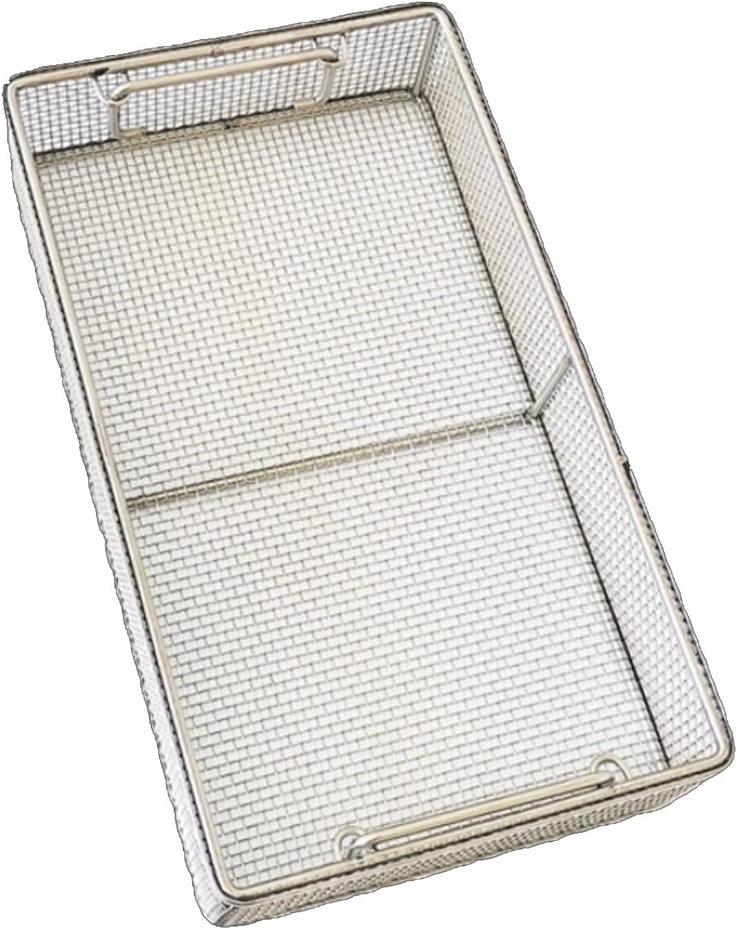 304 Stainless Steel Sterilization Basket Supply Room Instruments, Small Metal Tray, Ultrasonic Cleaning Basket, Dental Trays, Mesh 0.16in,Stainless Steel Tray(15.7in*11.8in*9.8in)