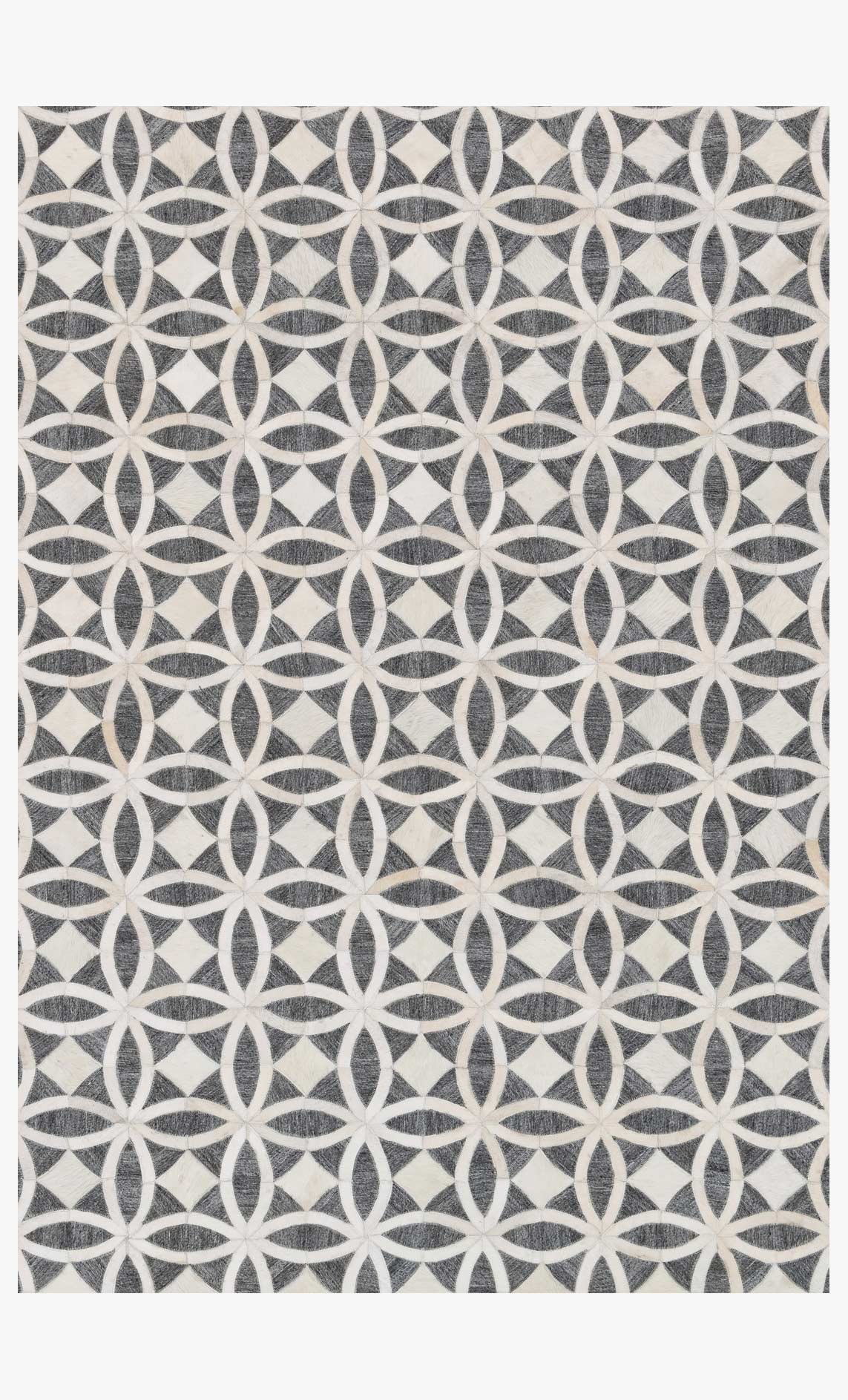 Loloi Dorado Collection - Contemporary Hand Stitched Rug in Graphite & Ivory (DB-06)