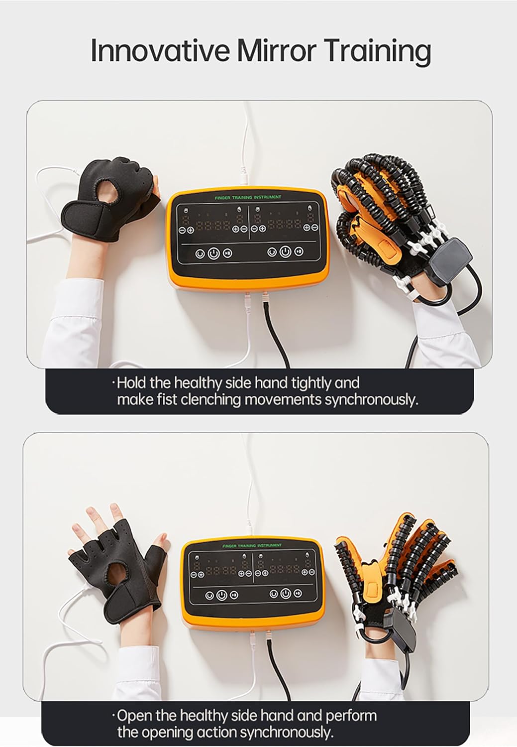 Rehabilitation Robot Gloves, Stroke Hemiplegia Rehabilitation Training Equipment, Smart Rechargeable Finger Training Equipment for Arthritis & Muscle Strength