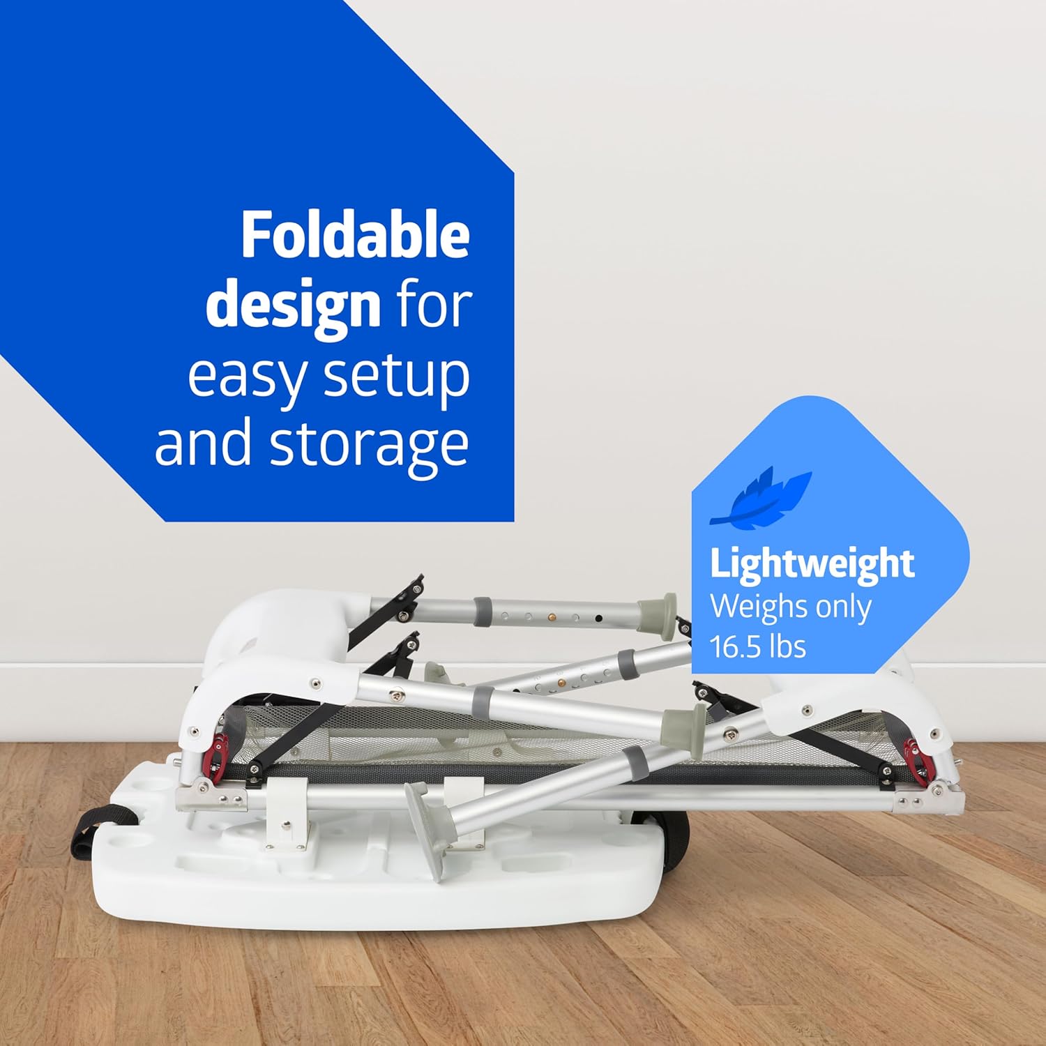 Medline Transfer Bench with Slide Seat, Slip Resistant Feet for Stability, Side Arm for Leverage and Support, Tub Transfer Bench for Elderly and Disabled - 300 lb Weight Capacity