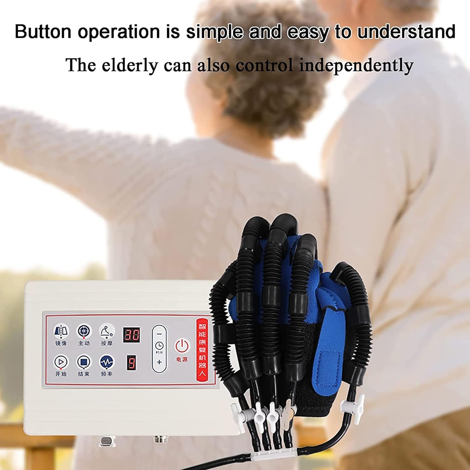 Rehabilitation Robot Gloves,Electric Finger-Hand Training Device,Functional Hand Splint,Hand Finger Trainer Gloves Orthotics for Stroke Hemiplegia