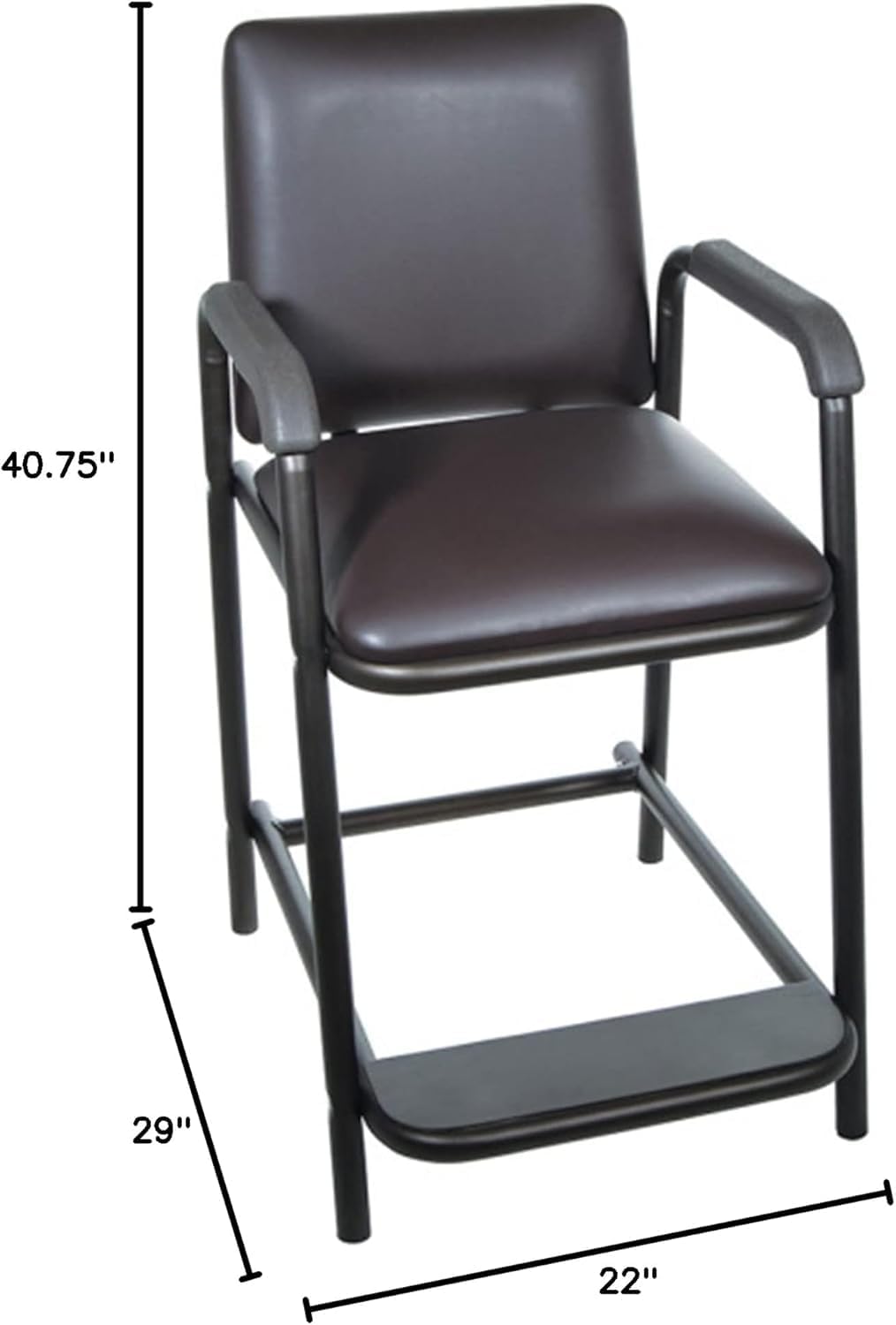 Drive Medical 17100-BV Hip High Chair with Back and Arms, Brown Vein