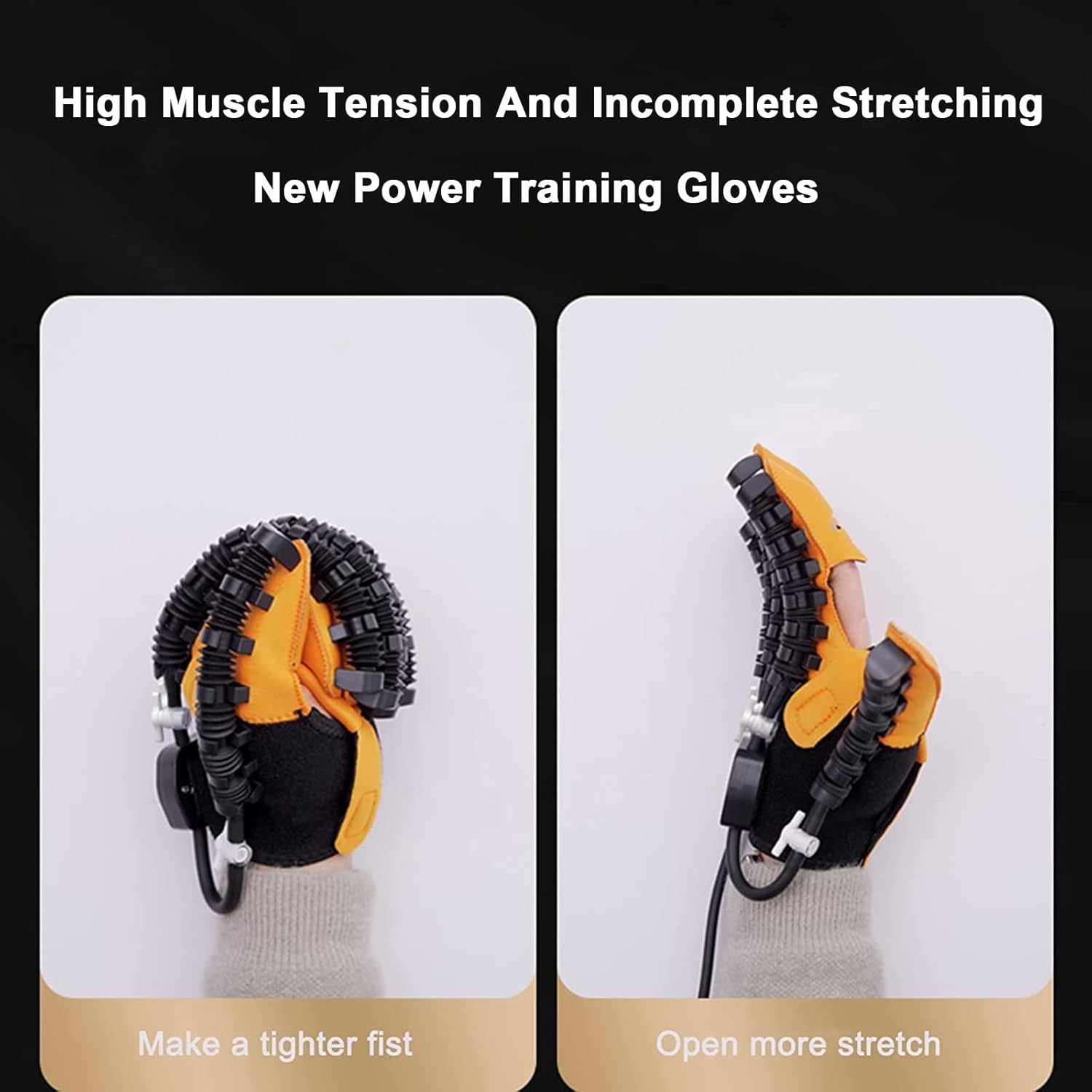 Hemiplegia Stroke Cerebral Palsy Arthritis Patients Rehabilitation Robot Gloves, Stroke Hand Trainer Finger Splints, Finger and Hand Exercise Gloves Recovery Equipment, with English Manual