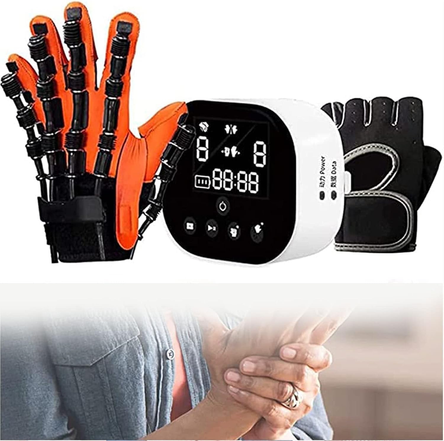 Hand Rehabilitation Robot Gloves Rehabilitation Robot Pneumatic Gloves, Rehabilitation Gloves For Stroke Hemiplegia Patients, Used For Patients With Hand Dysfunction ，Finger Rehab ( Color : LeftHand ,