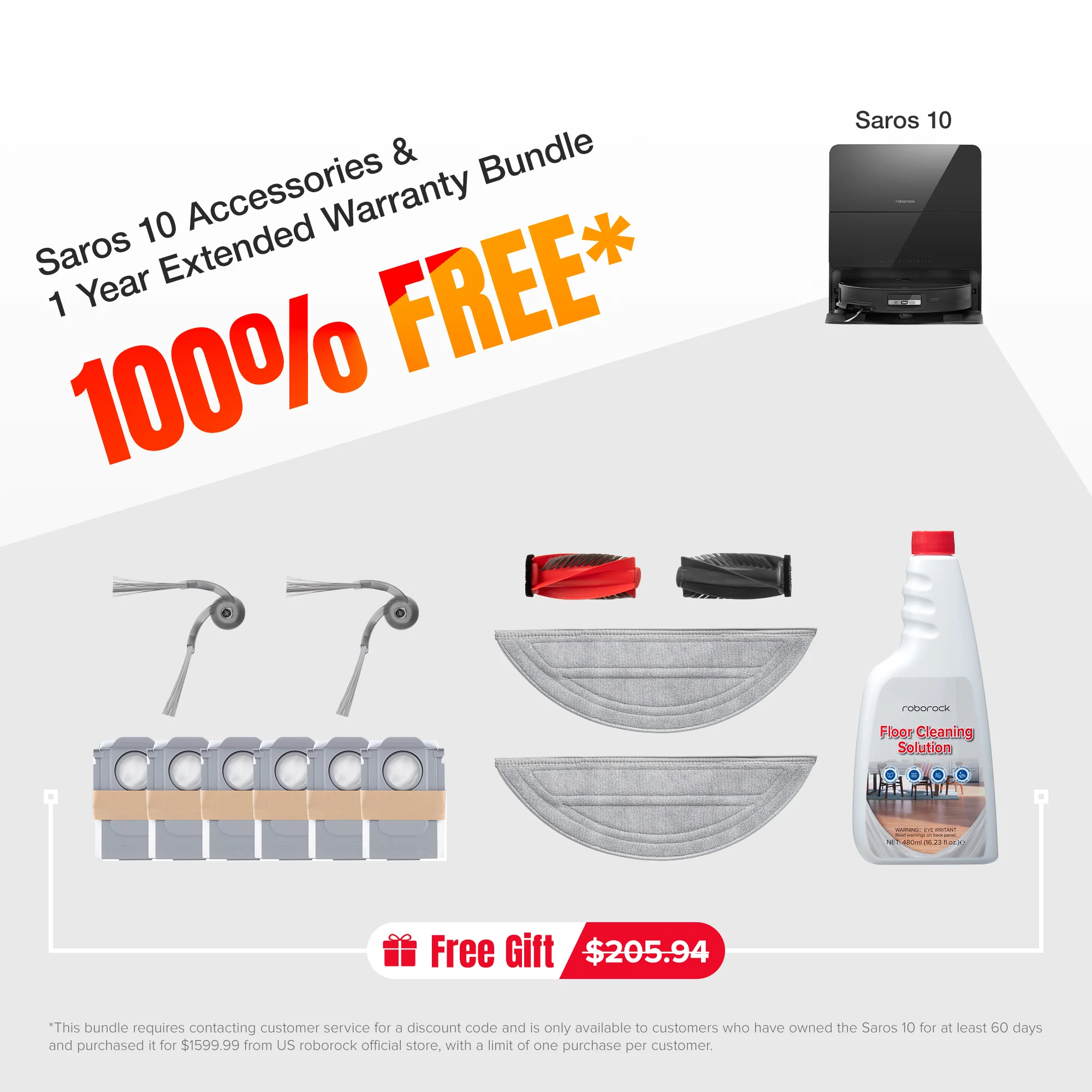 Roborock Saros 10 Accessories & Extended Warranty Pack
