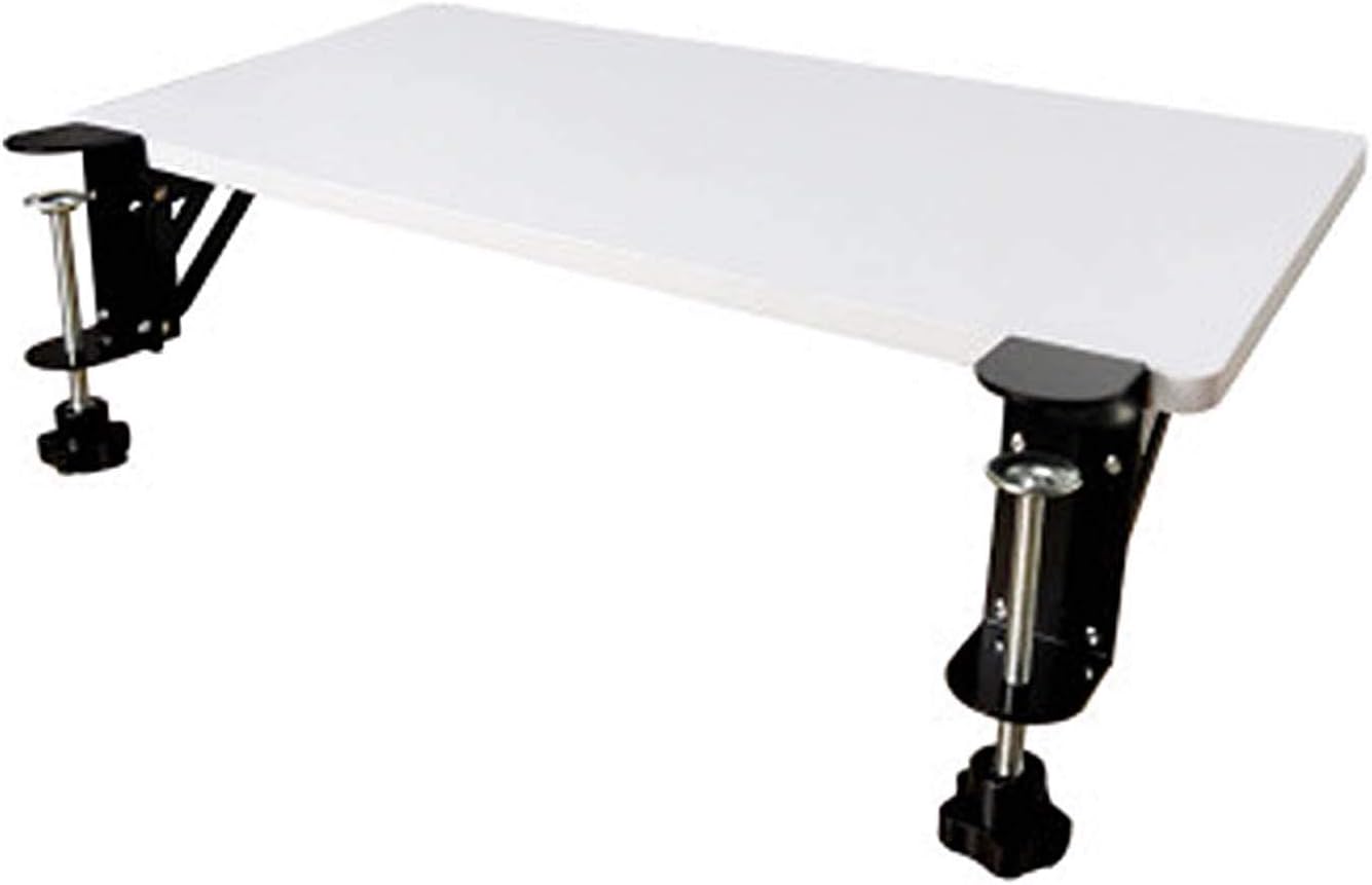 Keyboard Wrist Rest Ergonomic Keyboard Tray Table Extender Solid Wood Mouse Wrist Support Shelf Fold Down Clamp-on Armrest Pad,White-75cm