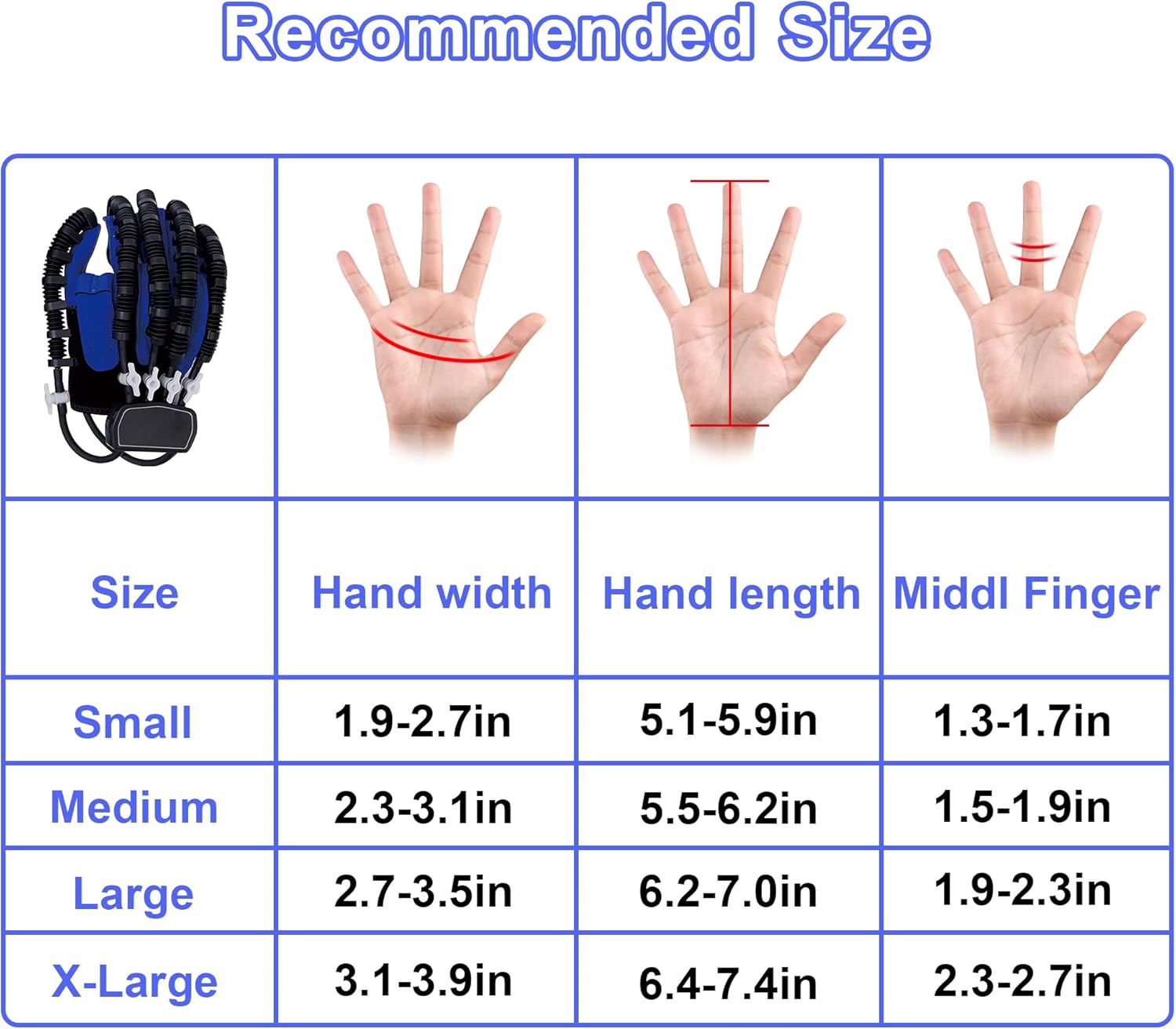 Hand Rehabilitation Robot Gloves,Self Training Finger Rehabilitation Device,Functional Hand Stroke Recovery Equipment for Hand Dysfunction Patients (Left Hand-Size XL)