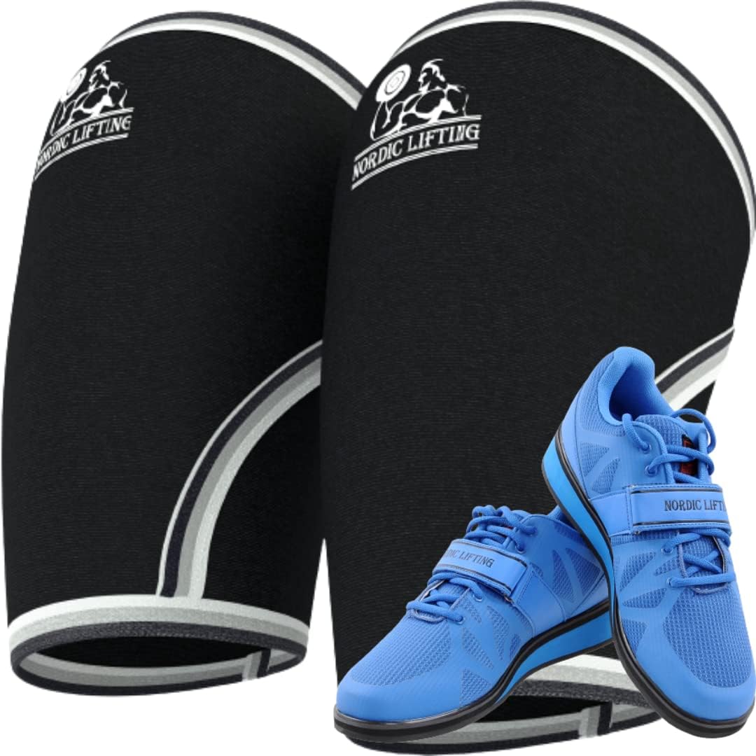 Nordic Lifting Elbow Sleeves XLarge Bundle with Shoes Megin Size 9.5 - Blue