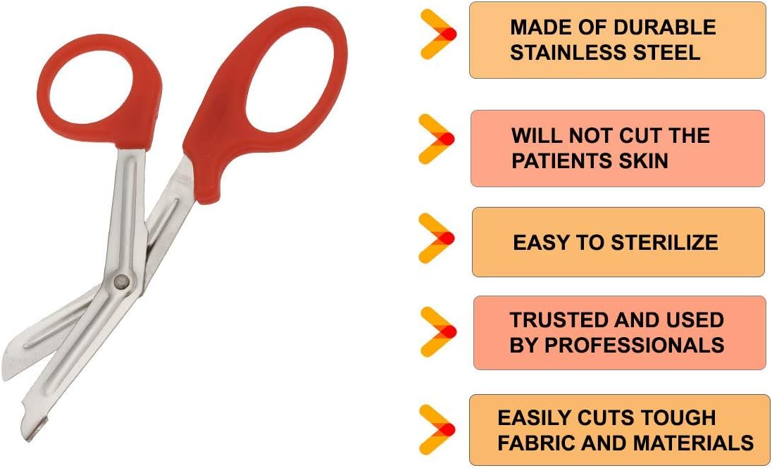 SURGICAL ONLINE Trauma, EMT, Firefighter Shears Cutter â€“ Black Durable Coated Stainless Steel Bandage Scissors (100)