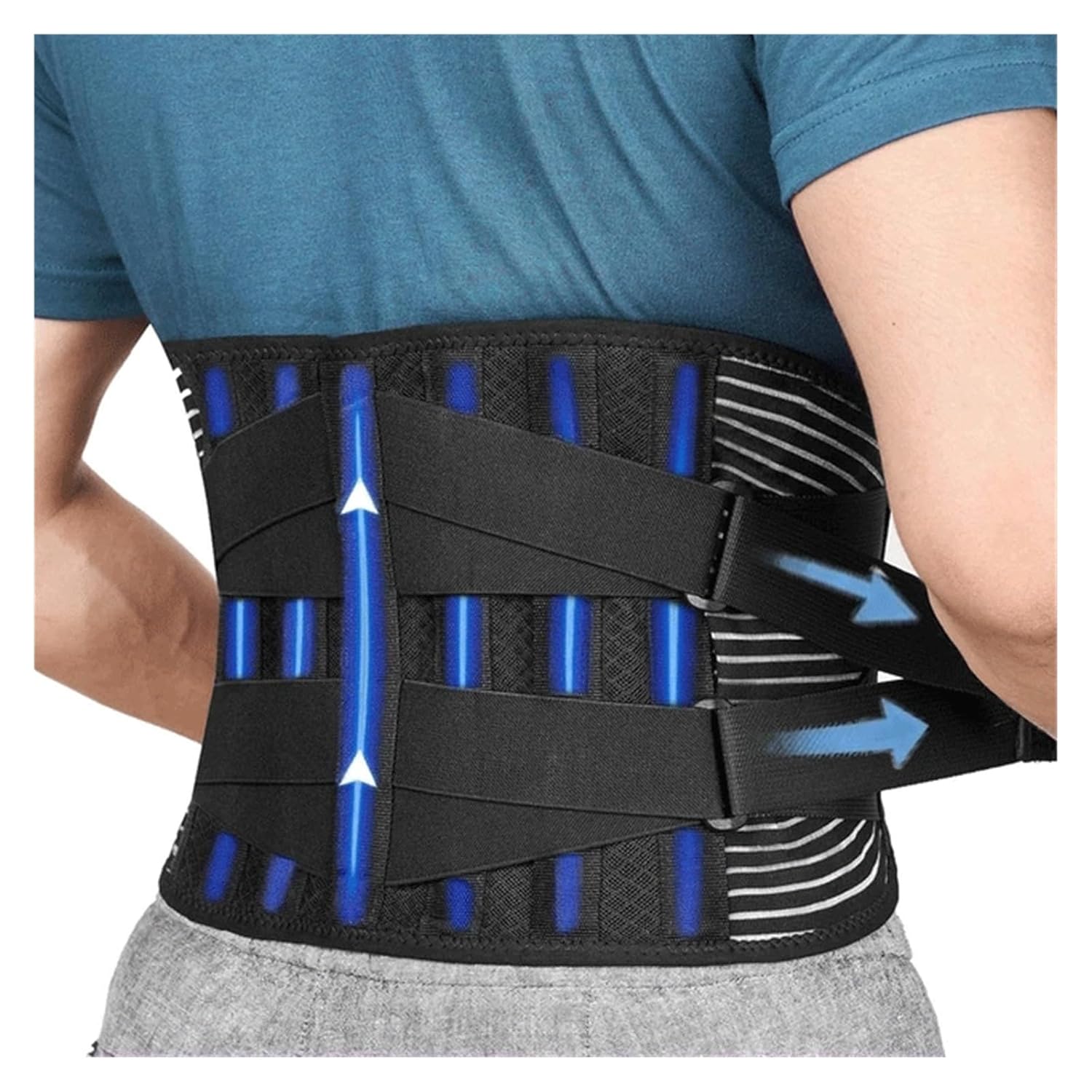 Adjustable Back Lumbar Support Belt Pull Waist Orthopedic Brace Spine Relaxed Decompression Anti-skid Breathable(Medium)