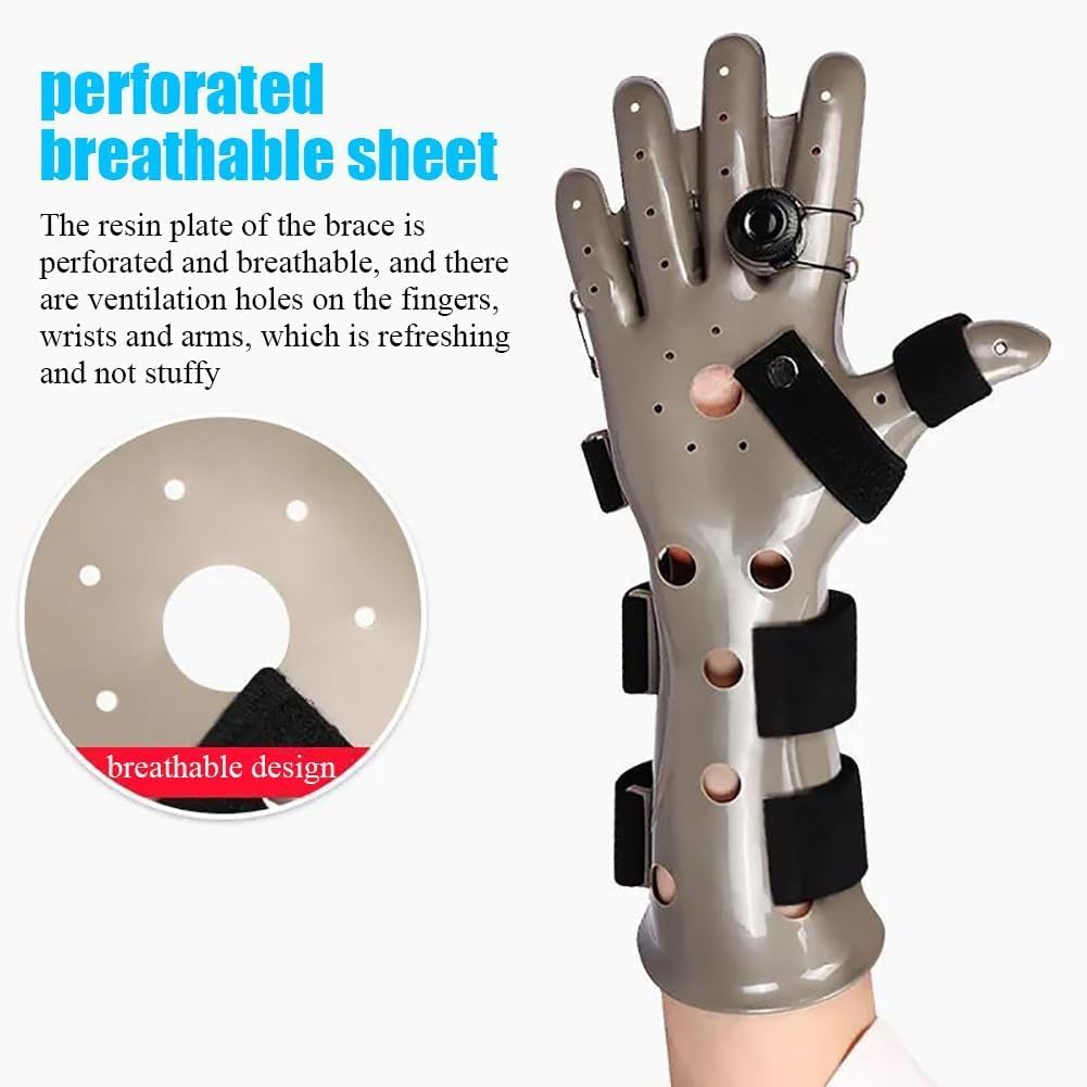 KEULEN Finger Wrist Orthosis, Wrist Finger Splint, Finger Immobilizer Brace, BOA Lacing System, Strap Elastic Adjustable, for Correction, Comfort and Pain Relief
