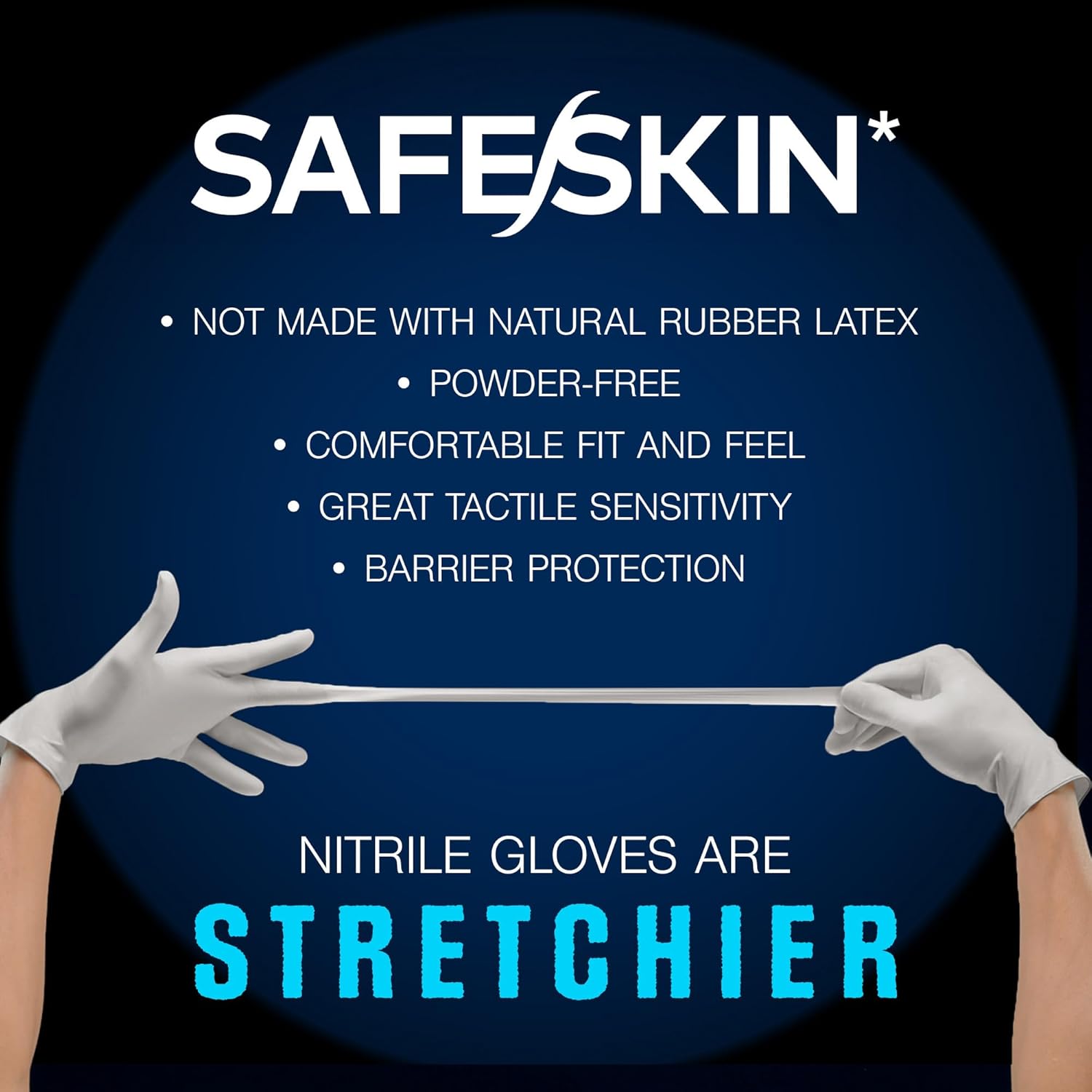 SAFESKIN Nitrile Exam Gloves Disposable - 3.5 Mil, Gray, Powder Free Gloves for Medical, Dental, Cleaning, Cooking