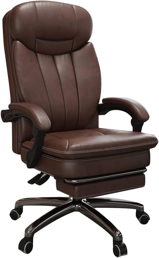 Office Chair Back Support Office Can Lie Down and Relax Managerial Chairs, Ergonomic Rotatable Executive Chair, Linkage Armrest, Bearing 400Kg/881.8Lbs,Brown-118