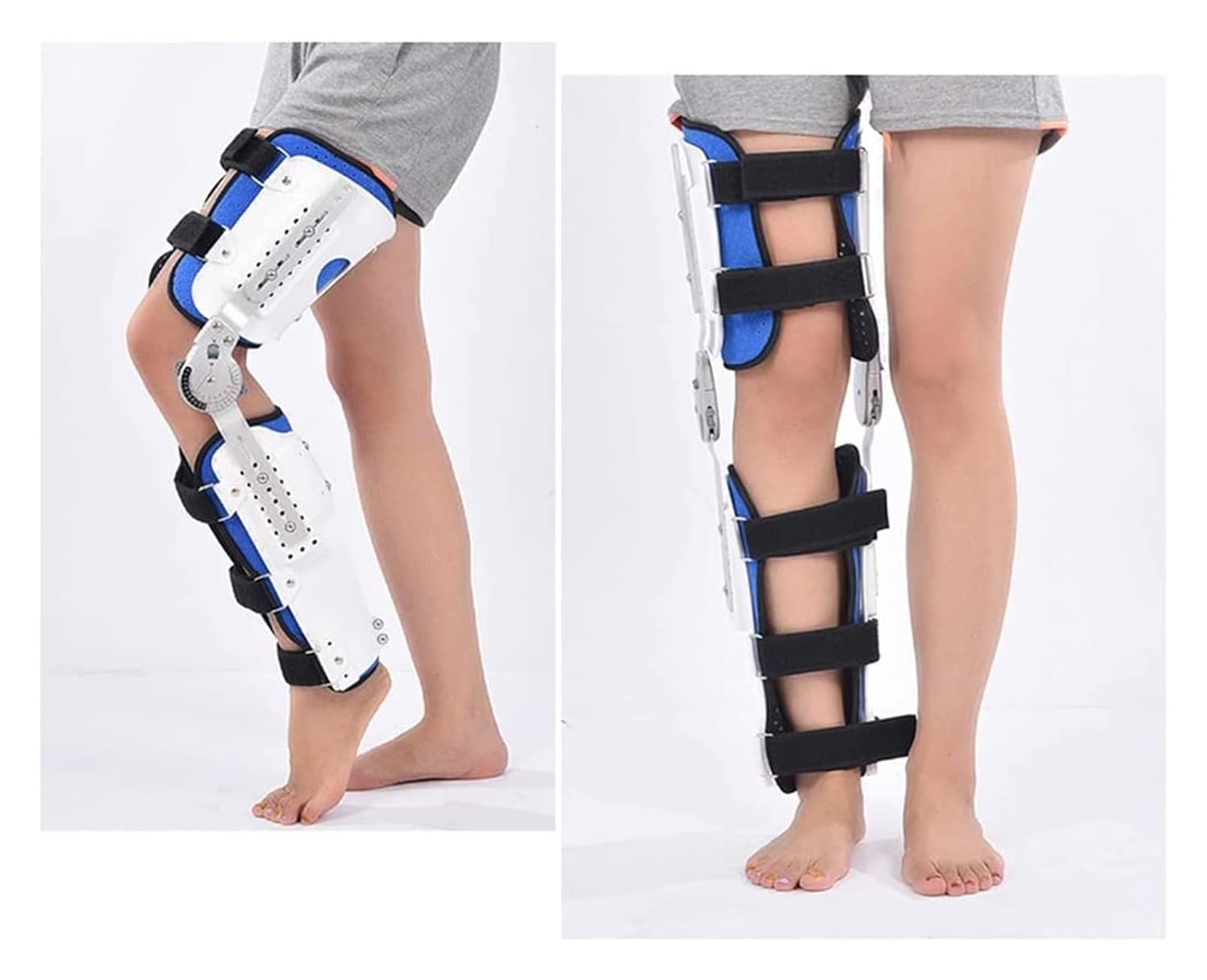 Adjustable Hinged Leg Knee Brace Orthosis Stabilizer for Ligament Injury Recovery Support Orthopedic Rehab(