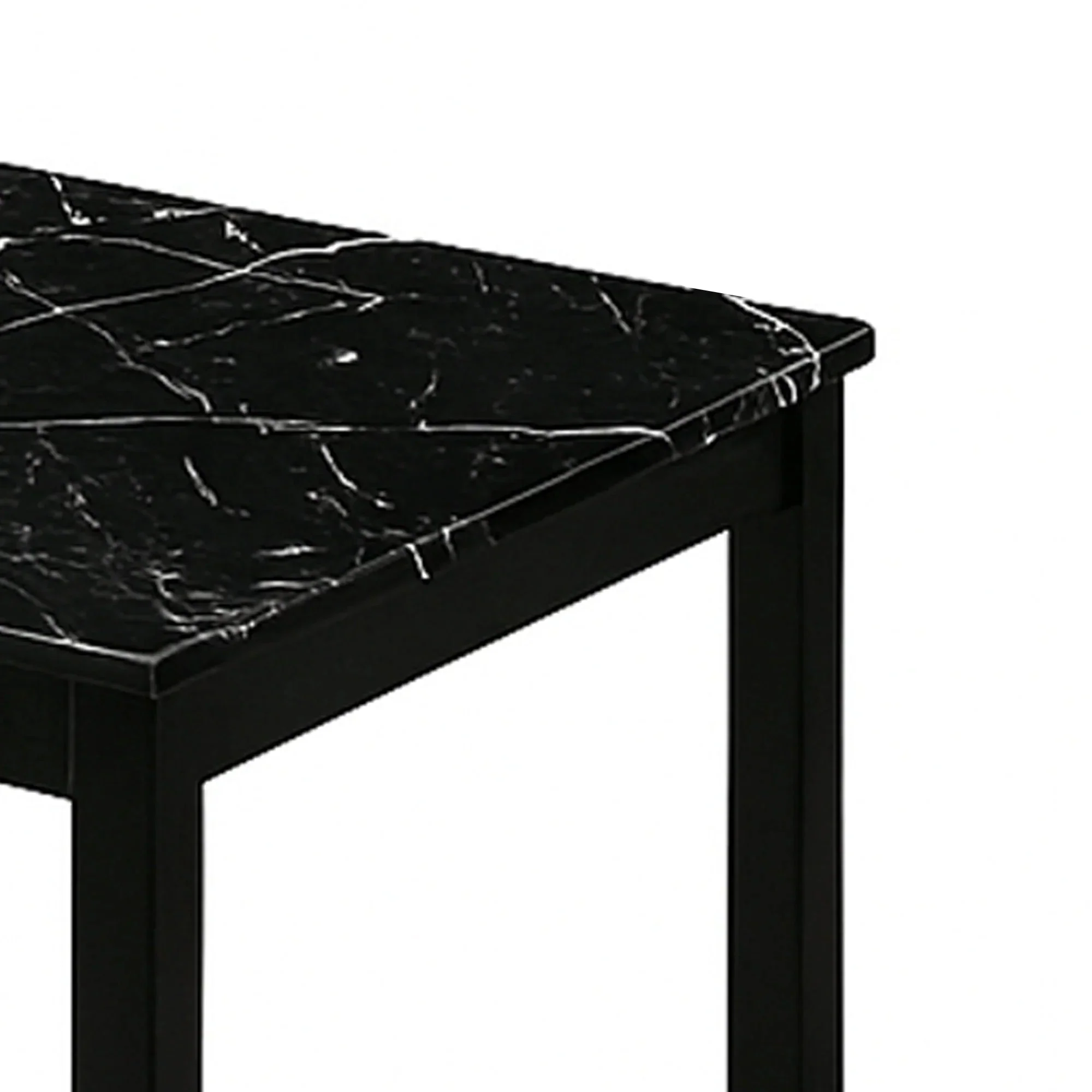 Parrot Uncle Findlay 3-Piece 47.5-Inch Rectangle Faux Marble Top Coffee Table Set with Solid Wood Legs