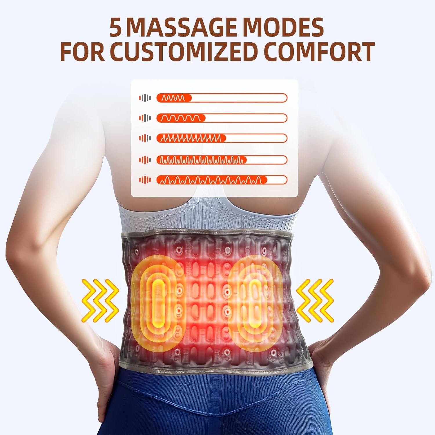 Red Light Therapy Decompression Back Belt with Heating, Vibration Massage & Electric Pump, Cordless Inflatable Back Brace for Lower Back Pain Relief, One Size Fits 29–49