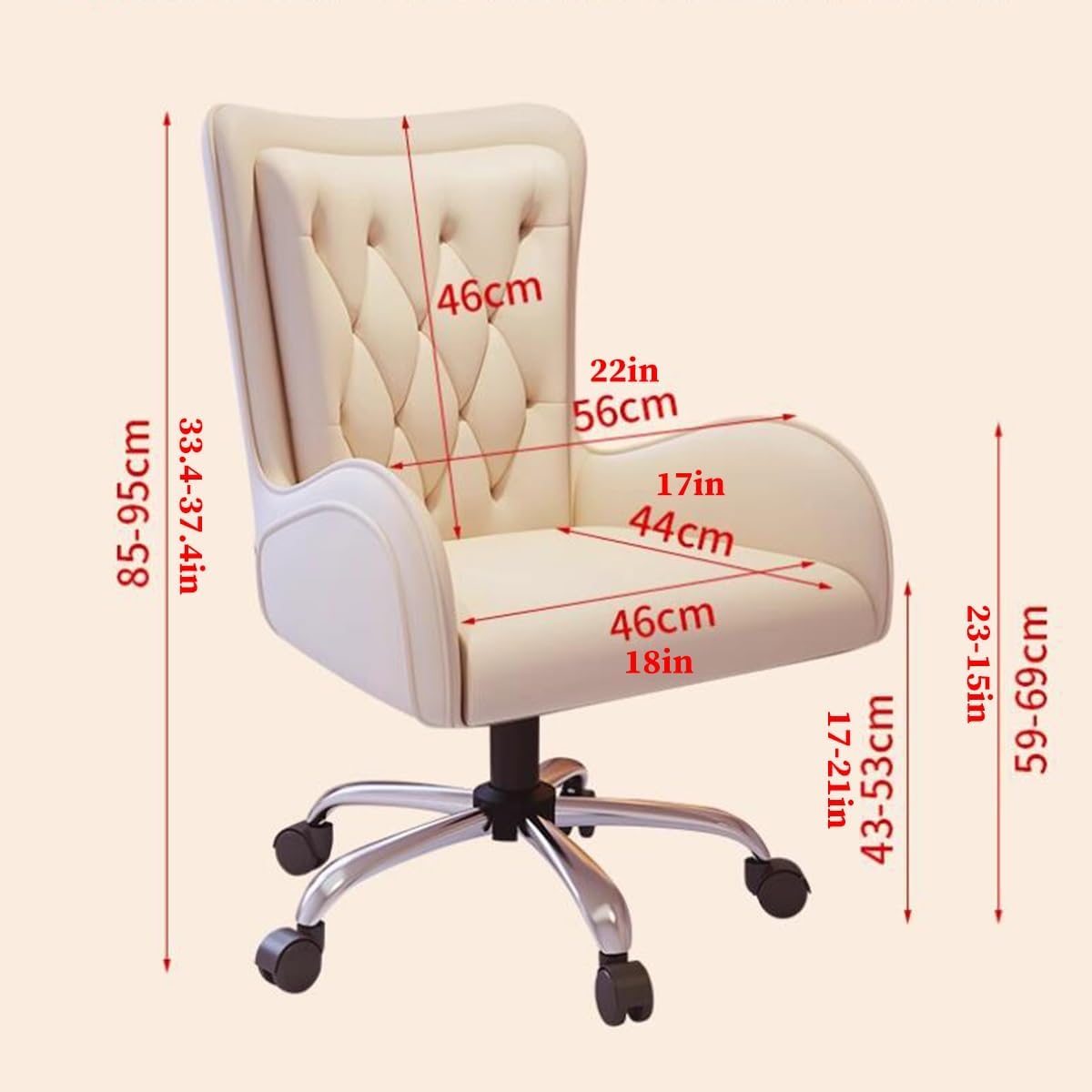 Computer Desk Chair, Executive Chairs, Executive Office Desk Chair Leather Reclining Chair High Back with Lumbar Support, Liftable Vanity Task Chairs with Arms,/Orange-B