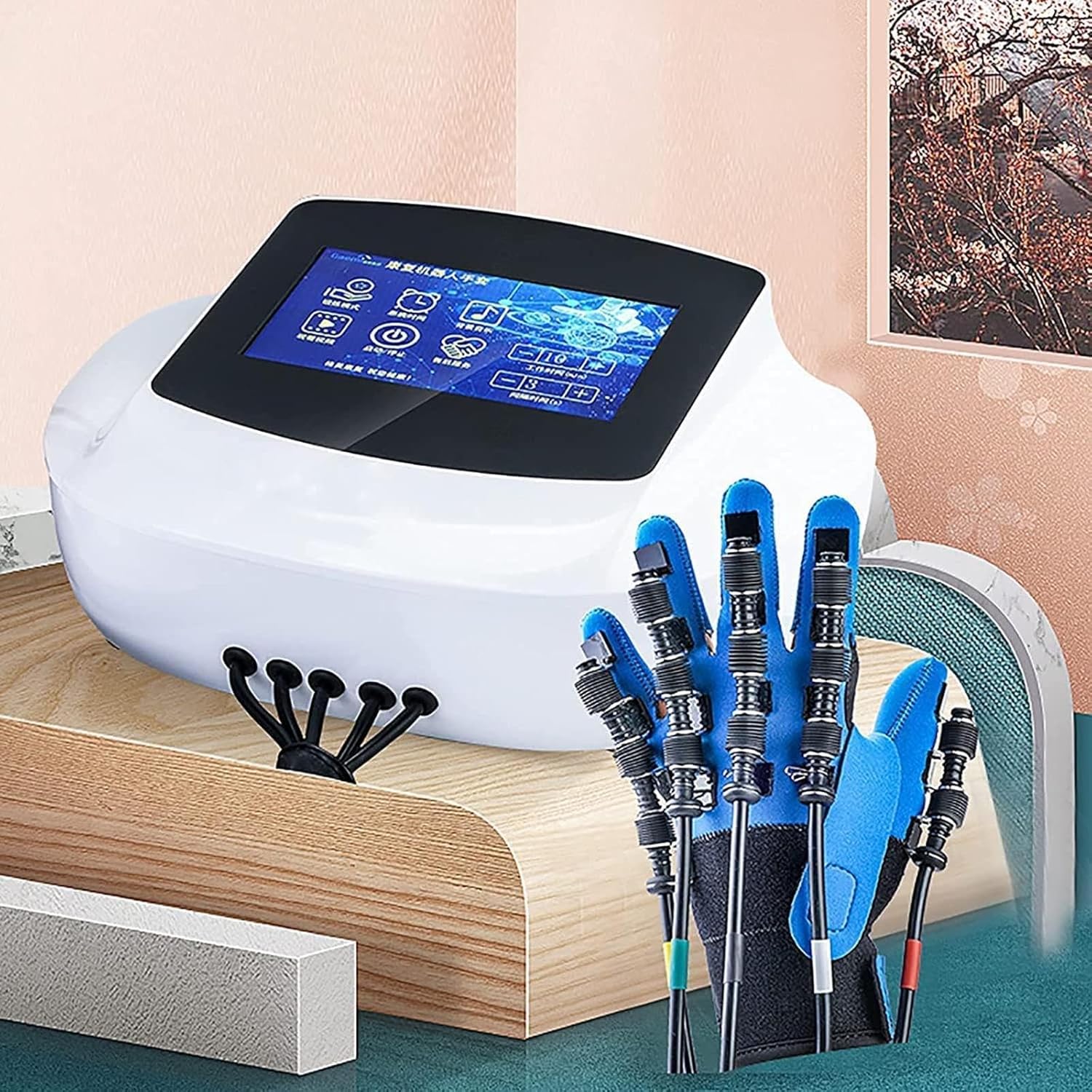 Rehabilitation Robot Gloves Stroke Hemiplegia Hand Function Exercise Correction Fingerboard Functional Hand Splint for Long-Term Relief,Right-L