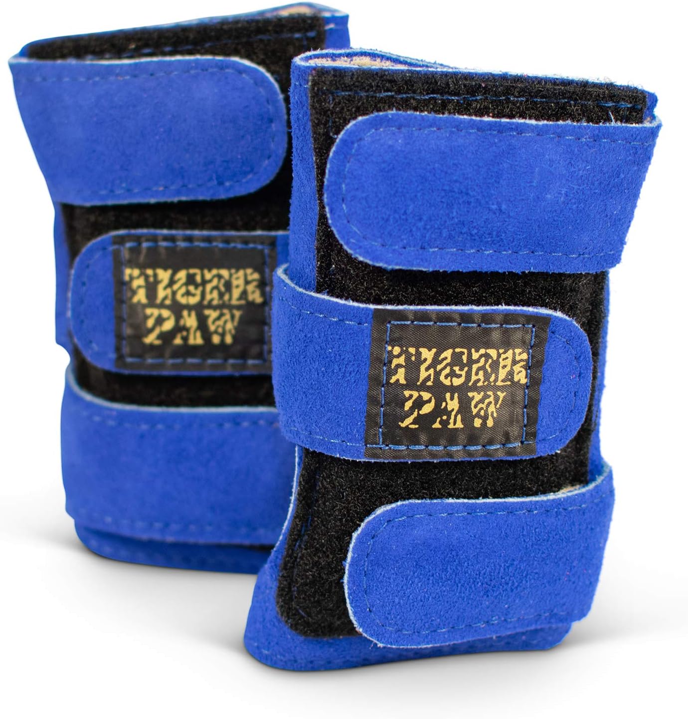 Tiger Paw Authentic Gymnastics Wrist Supports (Sold in Pairs) - Original Competition-Grade Gymnastics Wrist Guards, Wrist Support Braces, Adjustable, Made in USA Hand Wraps (Royal Blue - Extra Small)