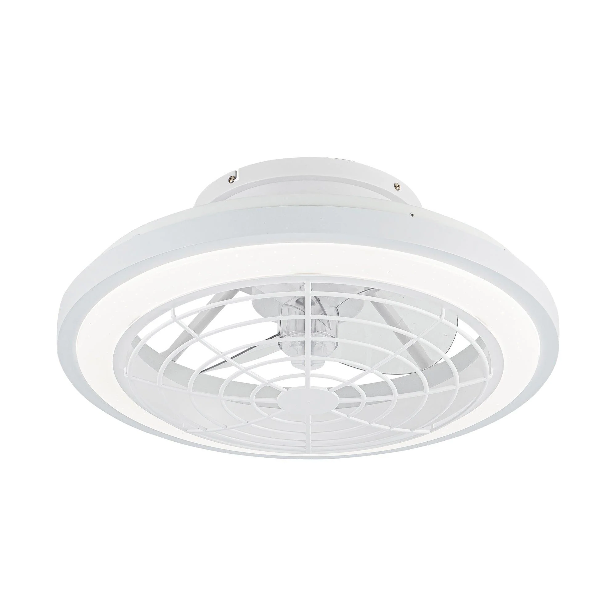 Parrot Uncle 20-Inch Ikon Modern DC Motor Flush Mount Reversible Ceiling Fan with Lighting and Remote Control (F8308110V)