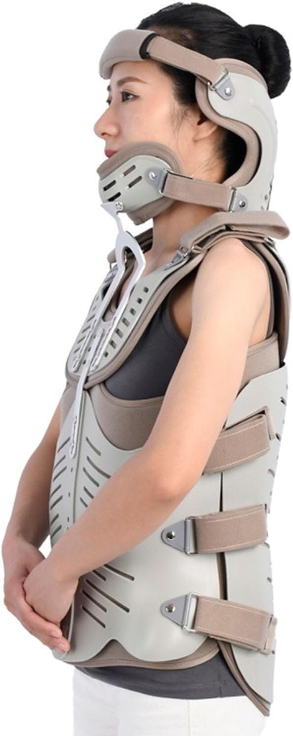 Head Neck Chest Fixed Brace Orthosis Cervical Thoracic Halo Brace Cervical Traction Device Adjuatable Cervicales Thoracic Orthosis(L(175-185cm))