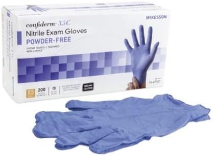 McKesson Confiderm 3.5C Nitrile Latex-Free XSM Exam Gloves, X-Small, Chemo Tested, Powder-Free, 200/BX (CASE of 10)