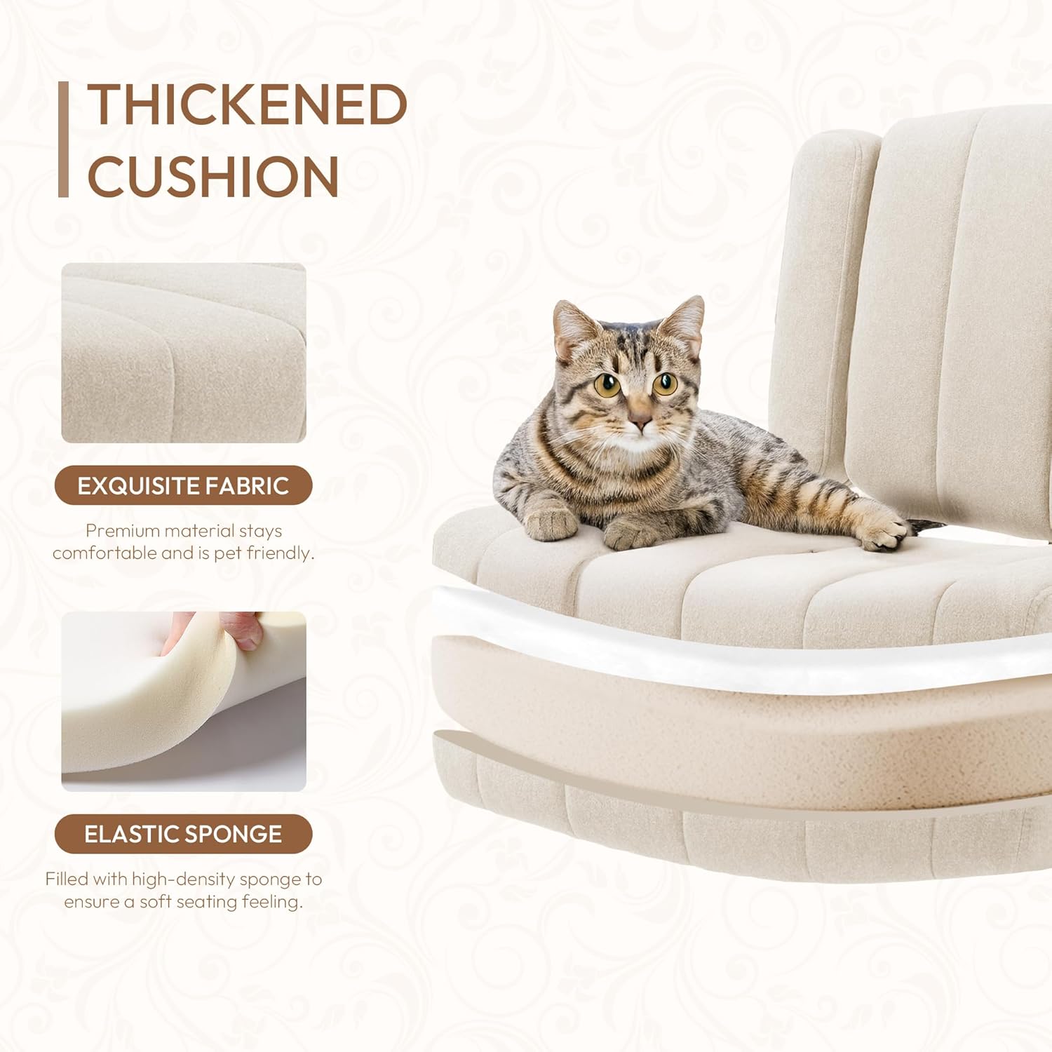 White Criss Cross Office Chair with Wheels, Ergonomic Wide Seat Vanity & Dressing Table Chair, Adjustable Arms Swivel Rolling Desk Chair for Women, Comfortable Cross-Legged Support