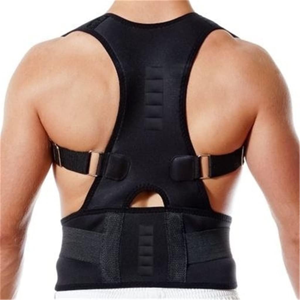 Adjustable Magnetic Posture Back Support Corrector Belt Band Brace Shoulder Lumbar Strap(M)
