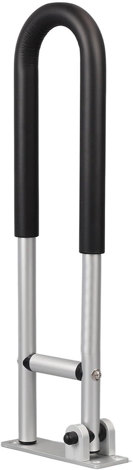 Handicap Grab Bars,Handicap Rails Foldable Toilet Grab Bar Handles Bathroom Seat Support Bars Flip Up Grab Arm Hand Grips Safety Handrails for Elderly Disabled Pregnant Anti Slip