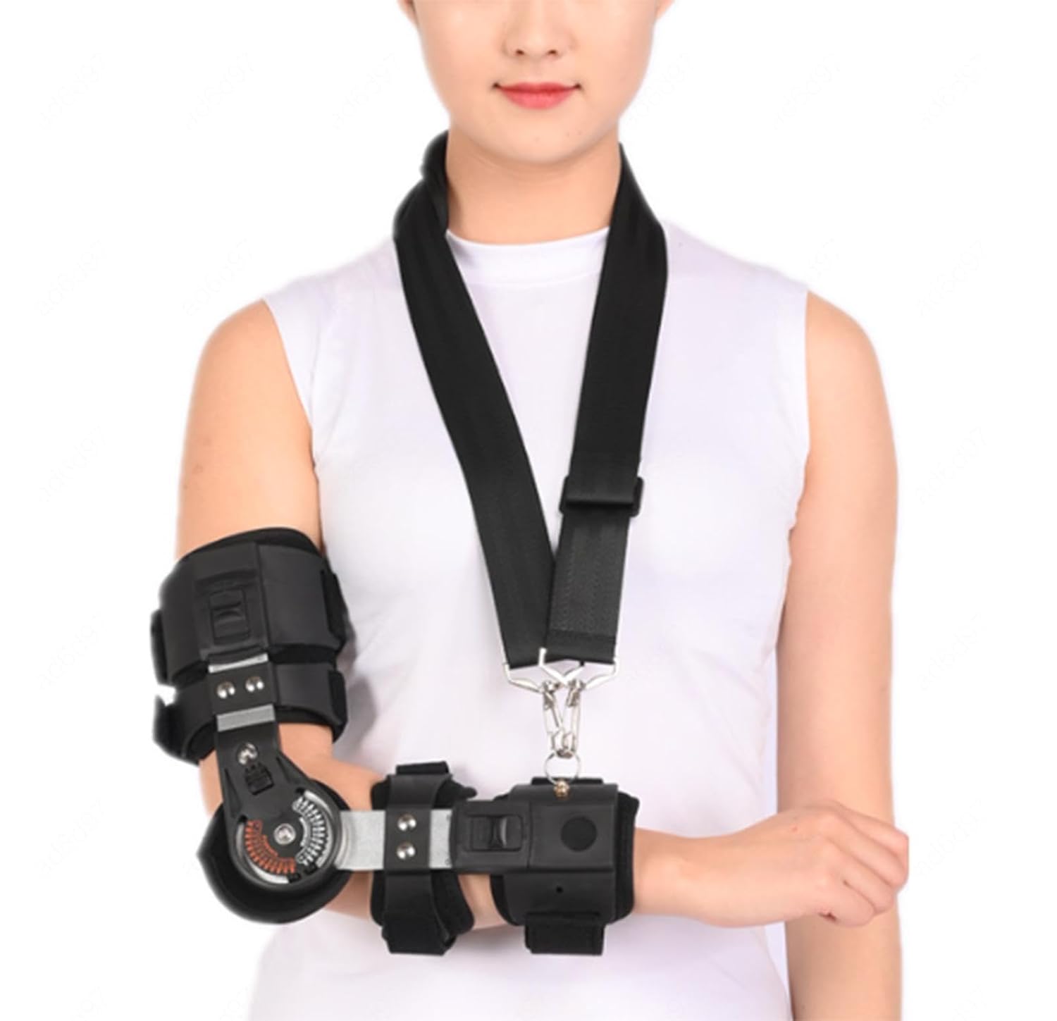 Hinged ROM Elbow Brace Support for Men and Women, Medical Grade Post OP Elbow Brace Stabilizer Splint Arm Injury Recovery Support After Surgery,Right (Right