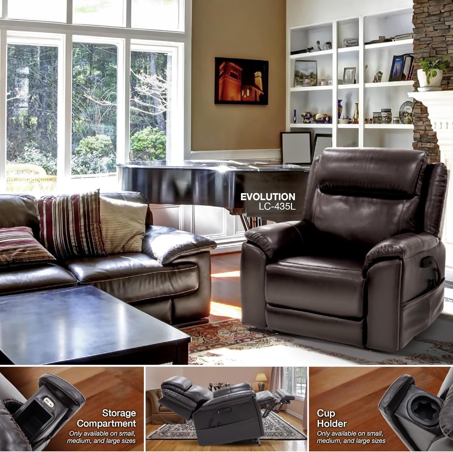 Pride Mobility Sitting Pretty Evolution Collection Electric Power Lift Recliner Chair - 400 lb Capacity, 24