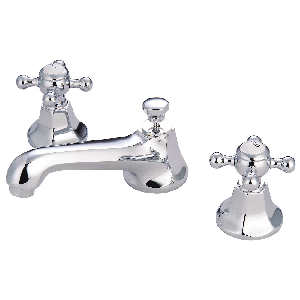 Kingston Brass Metropolitan Widespread Bathroom Faucet with Brass Pop-Up, Polished Chrome (KS4461BX)