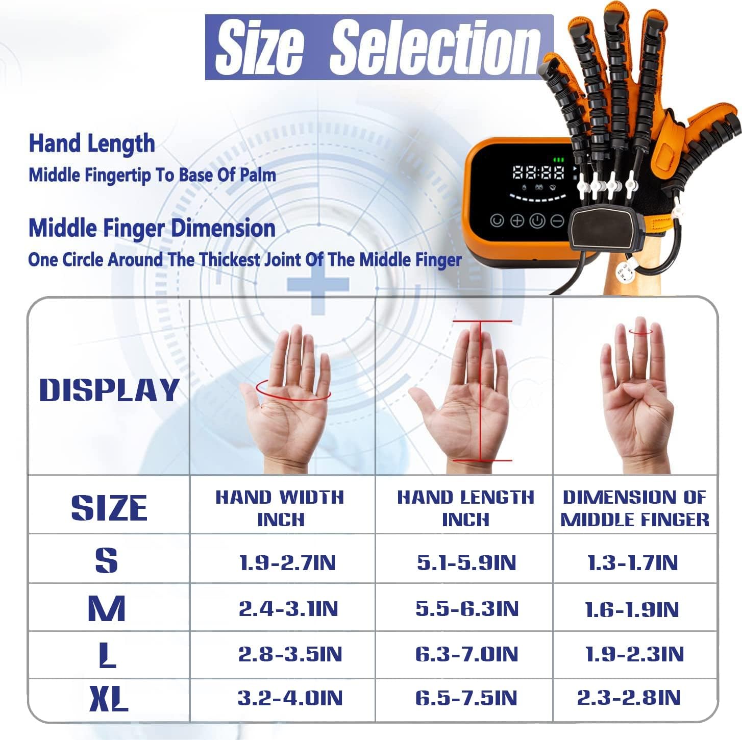 Rehabilitation Robot Gloves Flexion & Finger Exerciser Gloves Hand Strengthener Physical Therapy Equipment for Stroke Hemiplegia Hand Dysfunction Patient 9 Intensity Gears 3 Training Modes