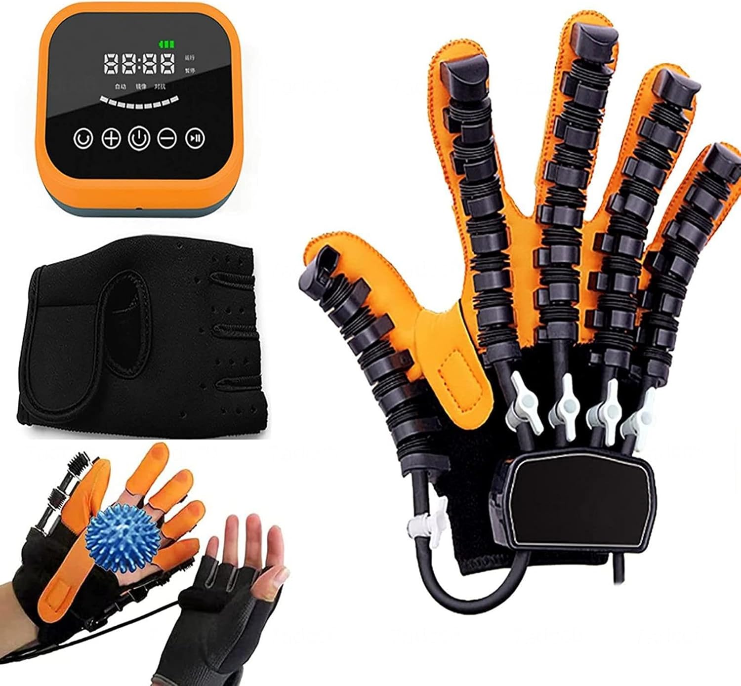 Robot Glove Hand Training Rehabilitation Finger Straightening Brace Guard Functional Hand Splint for Long-Term Relief,Left-L